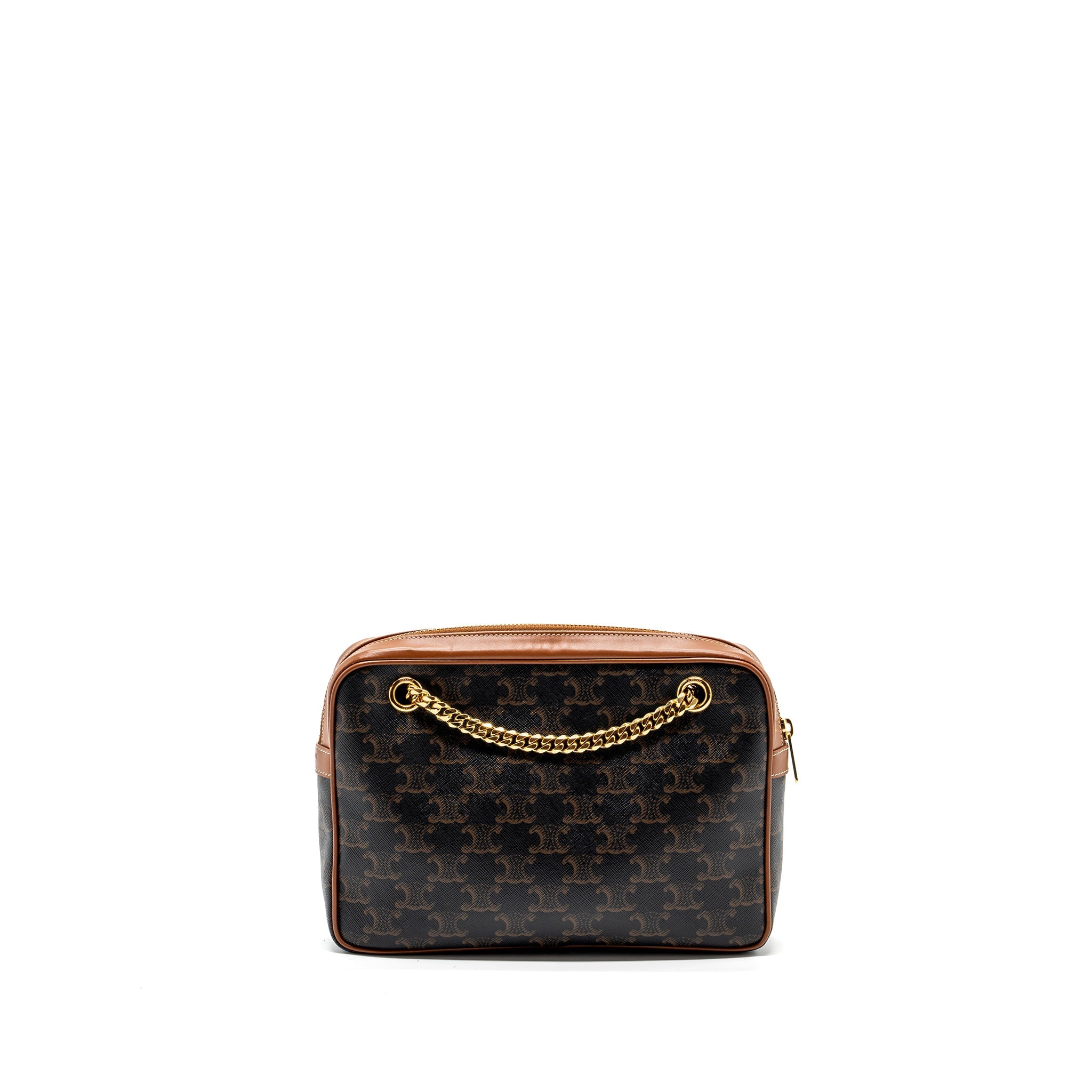 CELINE PATAPANS BAG TRIOMPHE CANVAS/LEATHER BROWN GHW