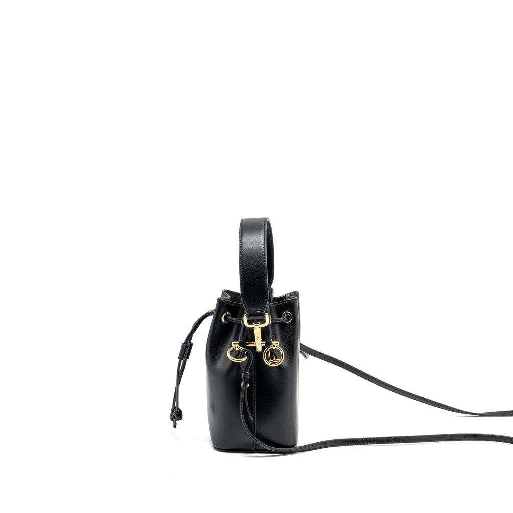 FENDI MINI MON TRESOR BUCKET BAG CALFSKIN BLACK GHW