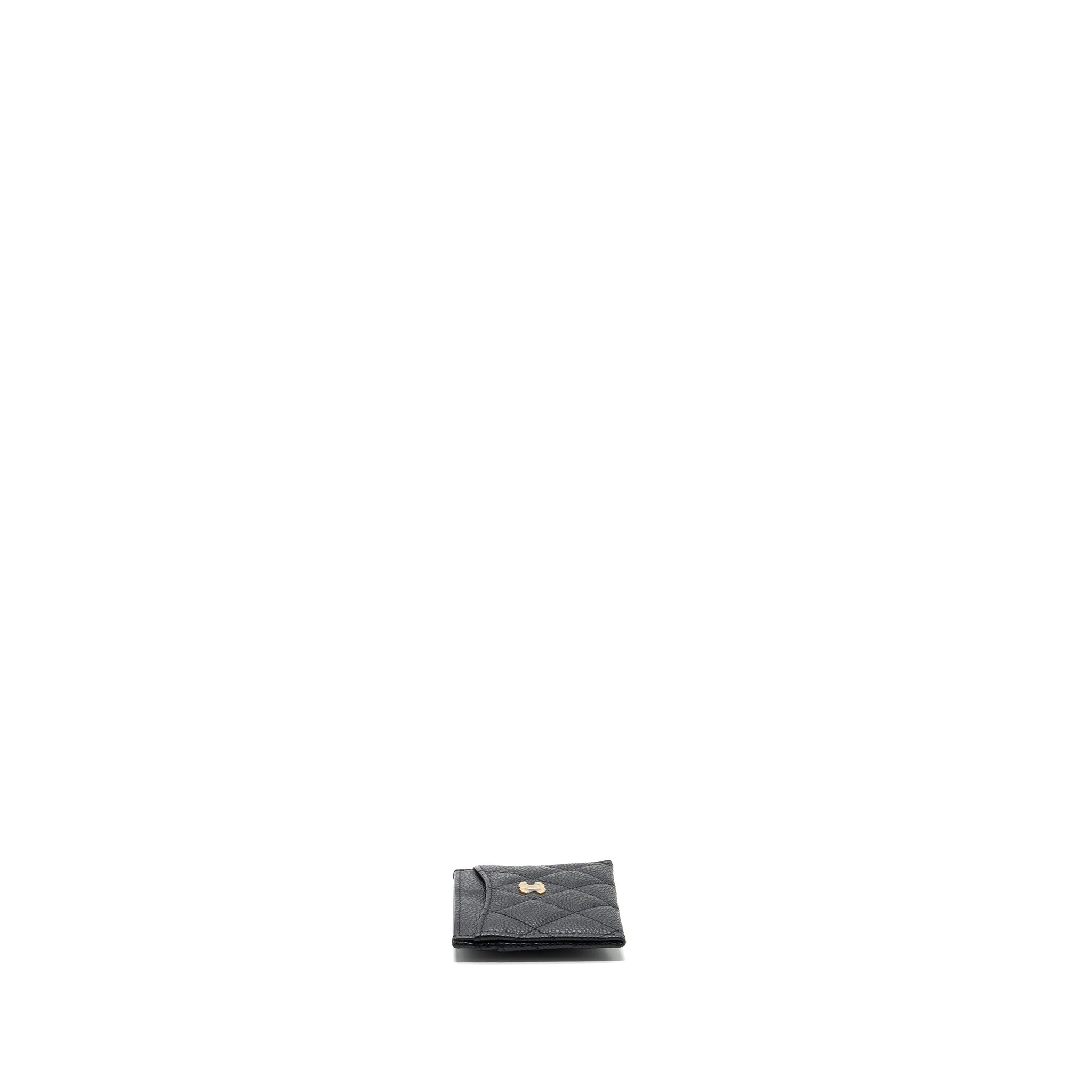 CHANEL CLASSIC CARD HOLDER CAVIAR BLACK GHW(MICROCHIP)