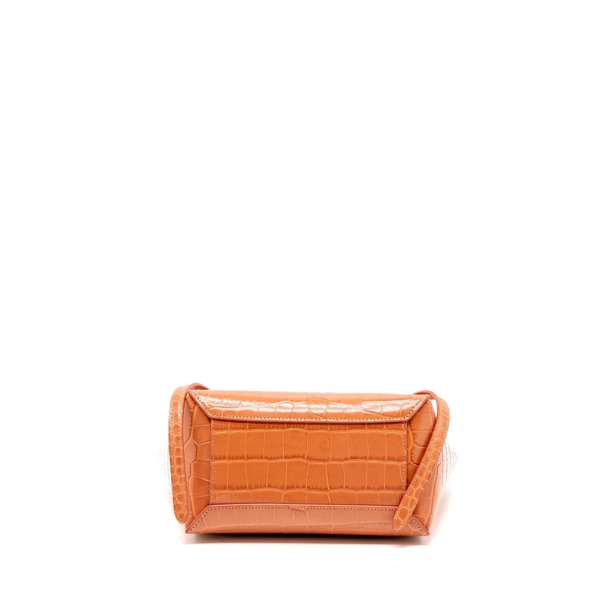 CELINE NANO BELT BAG CROC EMBOSSED CALFSKIN LYCHEE GHW