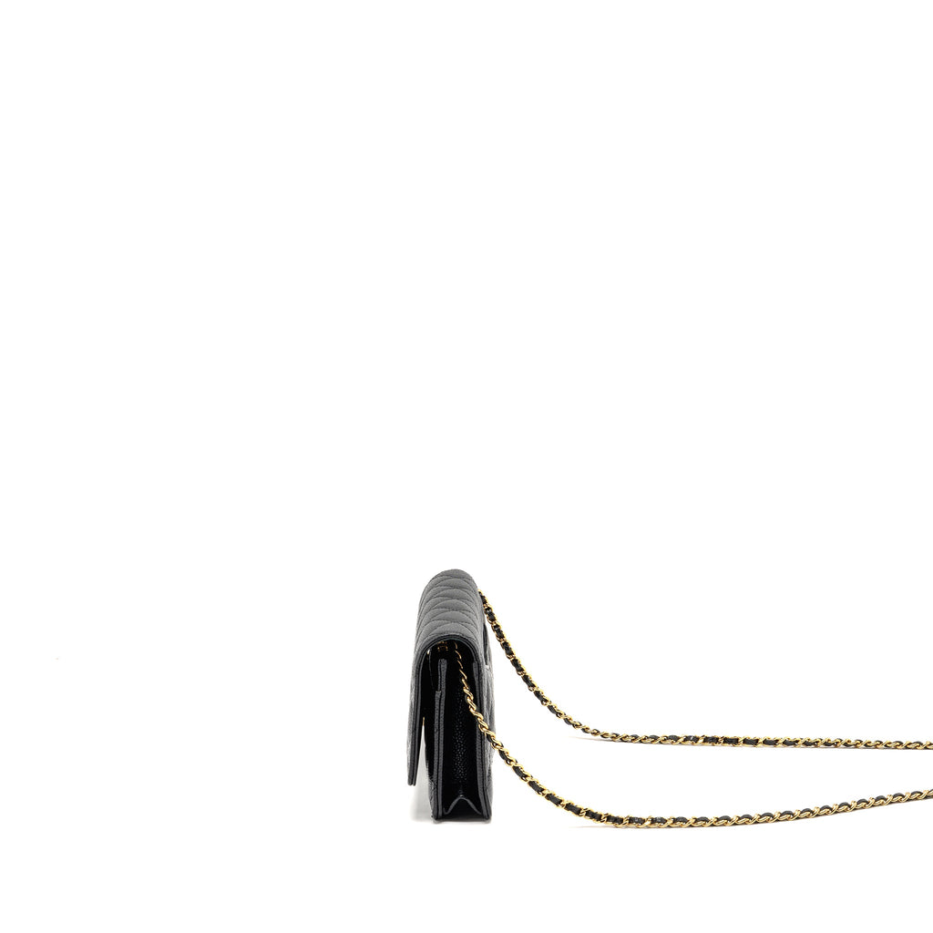 CHANEL CLASSIC WALLET ON CHAIN CAVIAR BLACK GHW