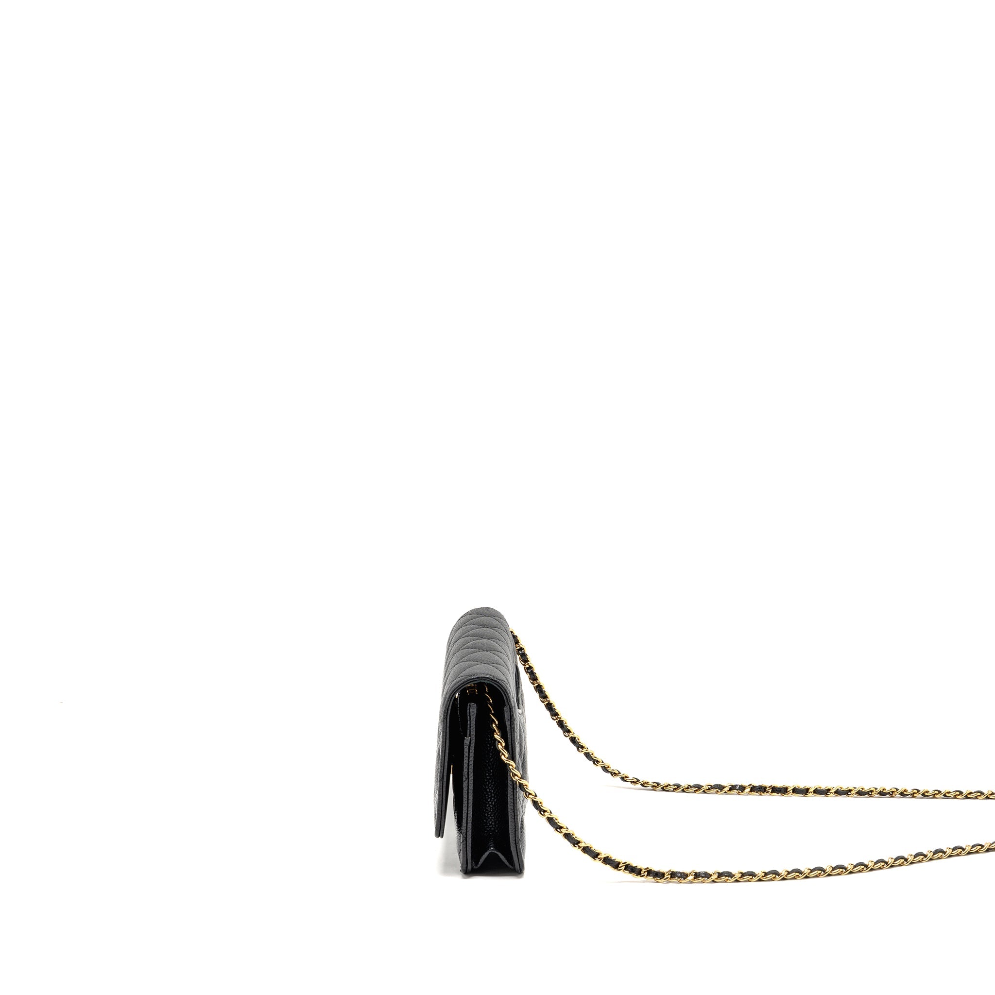 CHANEL CLASSIC WALLET ON CHAIN CAVIAR BLACK GHW