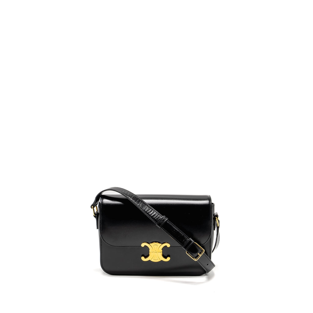 CELINE CLASSIC TRIOMPHE BAG SHINY CALFSKIN BLACK GHW