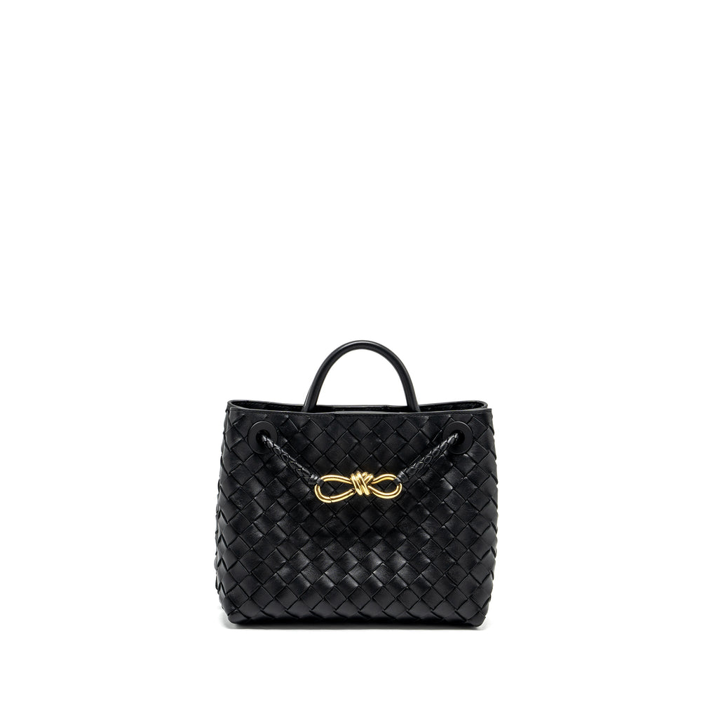 BOTTEGA VENETA SMALL ANDIAMO BAG LAMBSKIN BLACK GHW