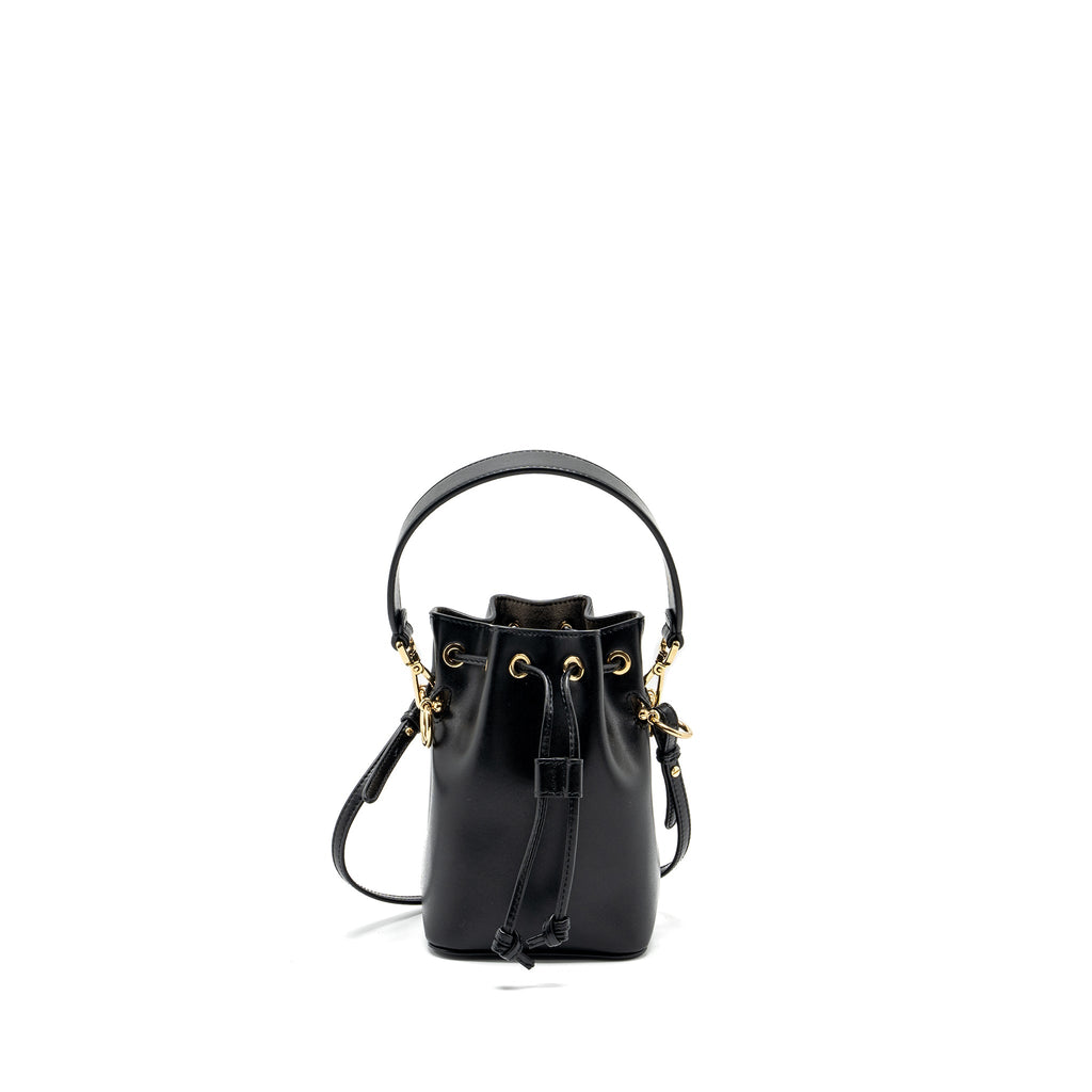 FENDI MINI MON TRESOR BUCKET BAG CALFSKIN BLACK GHW