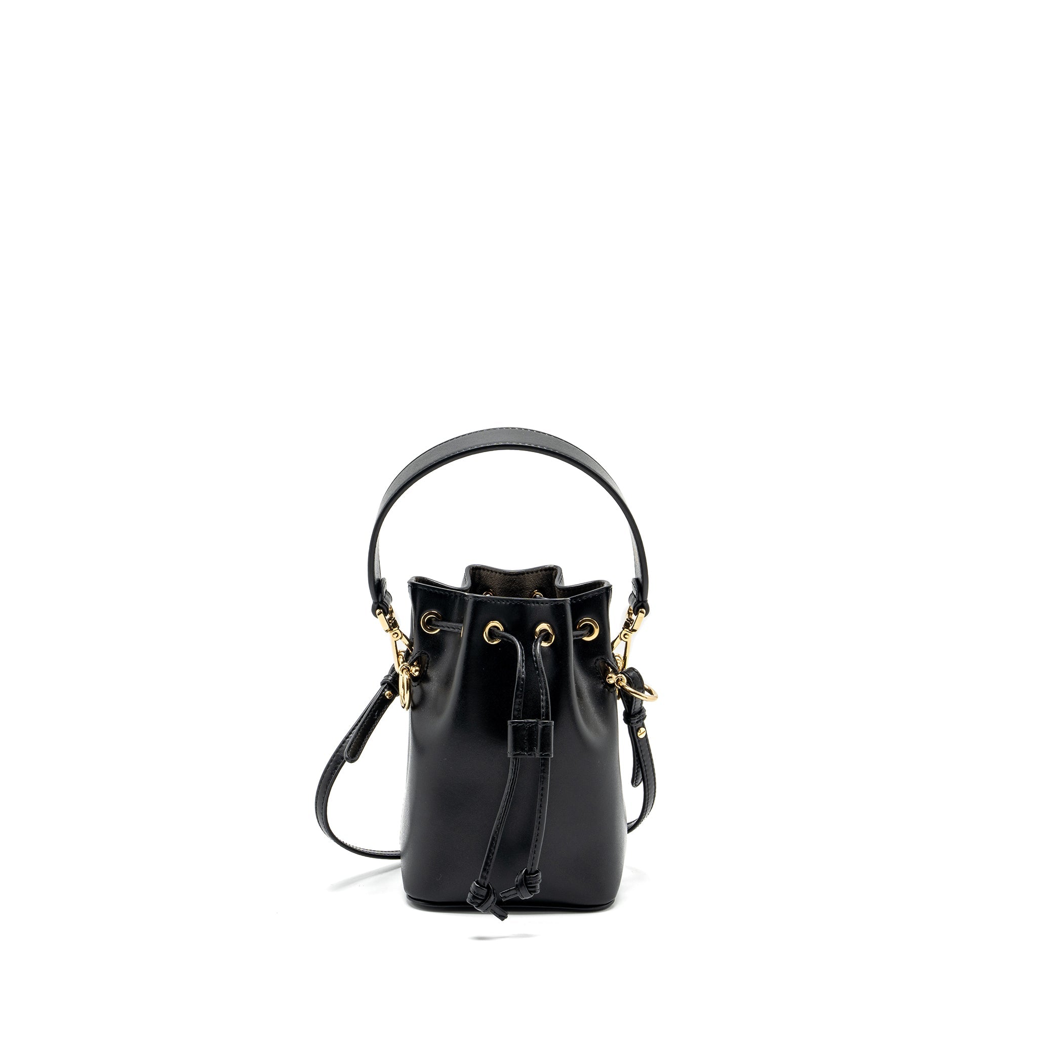 FENDI MINI MON TRESOR BUCKET BAG CALFSKIN BLACK GHW