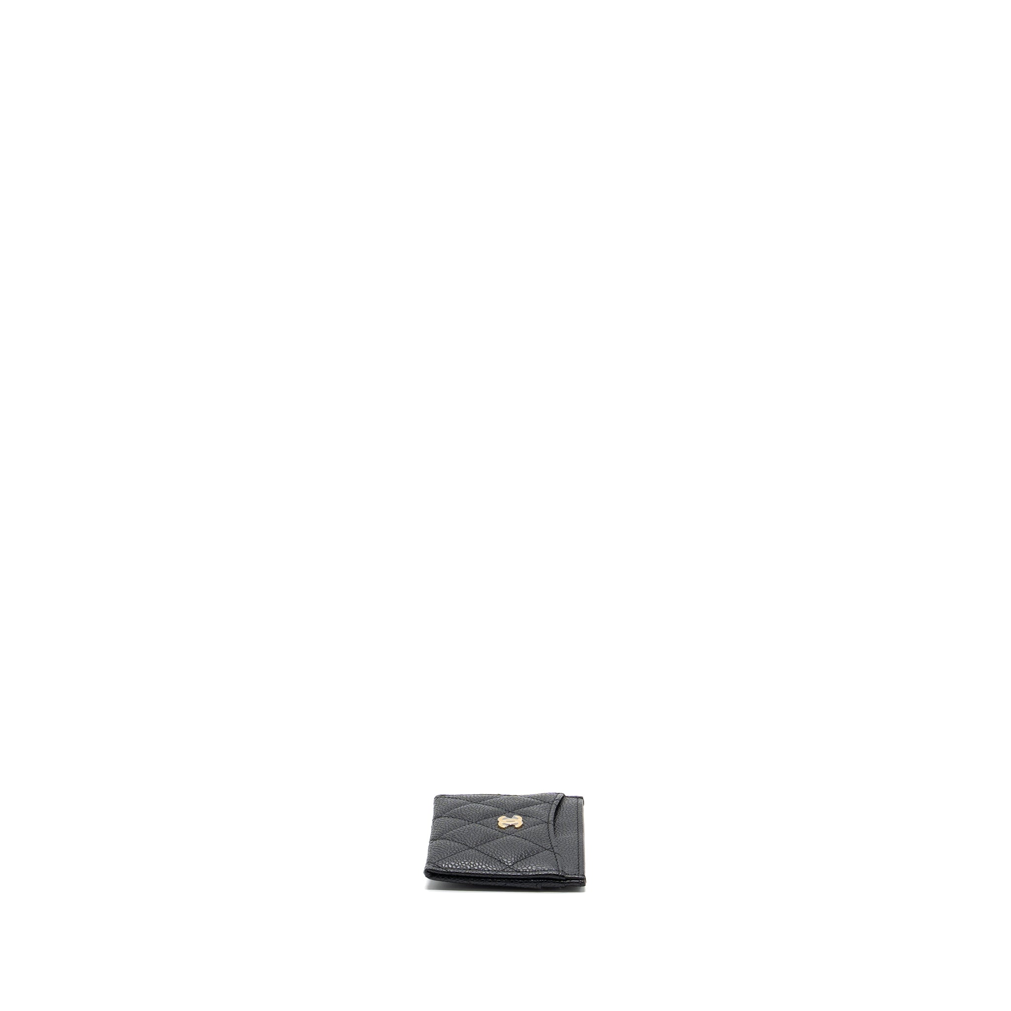 CHANEL CLASSIC CARD HOLDER CAVIAR BLACK GHW (MICROCHIP )