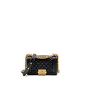 CHANEL SMALL BOY BAG CALFSKIN BLACK GHW