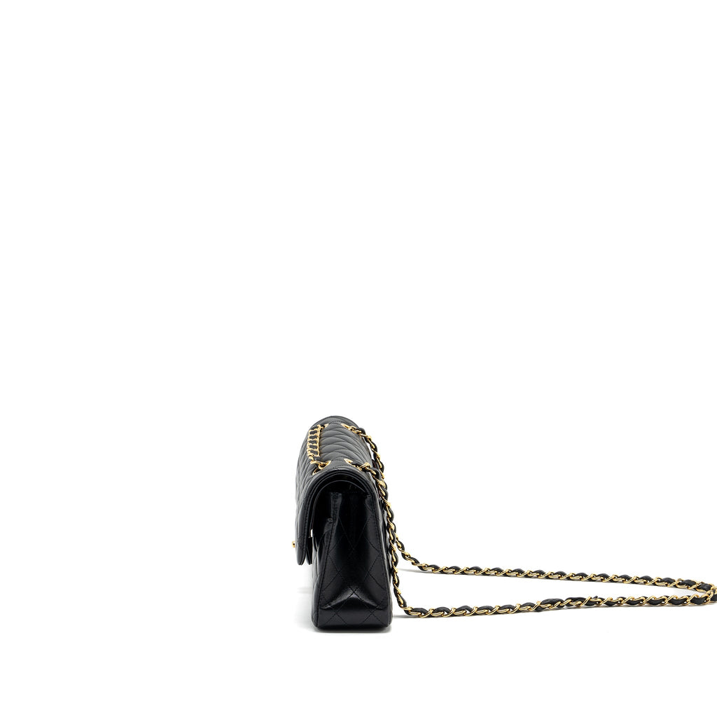CHANEL SMALL CLASSIC DOUBLE FLAP BAG LAMBSKIN BLACK GHW
