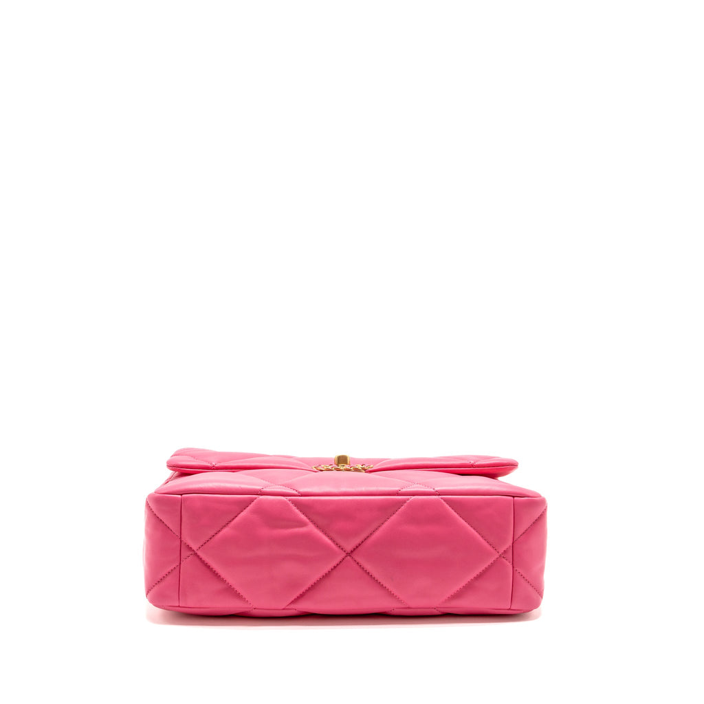 CHANEL LARGE 19 BAG LAMBSKIN PINK MULTICOLOUR HARDWARE (MICROCHIP)