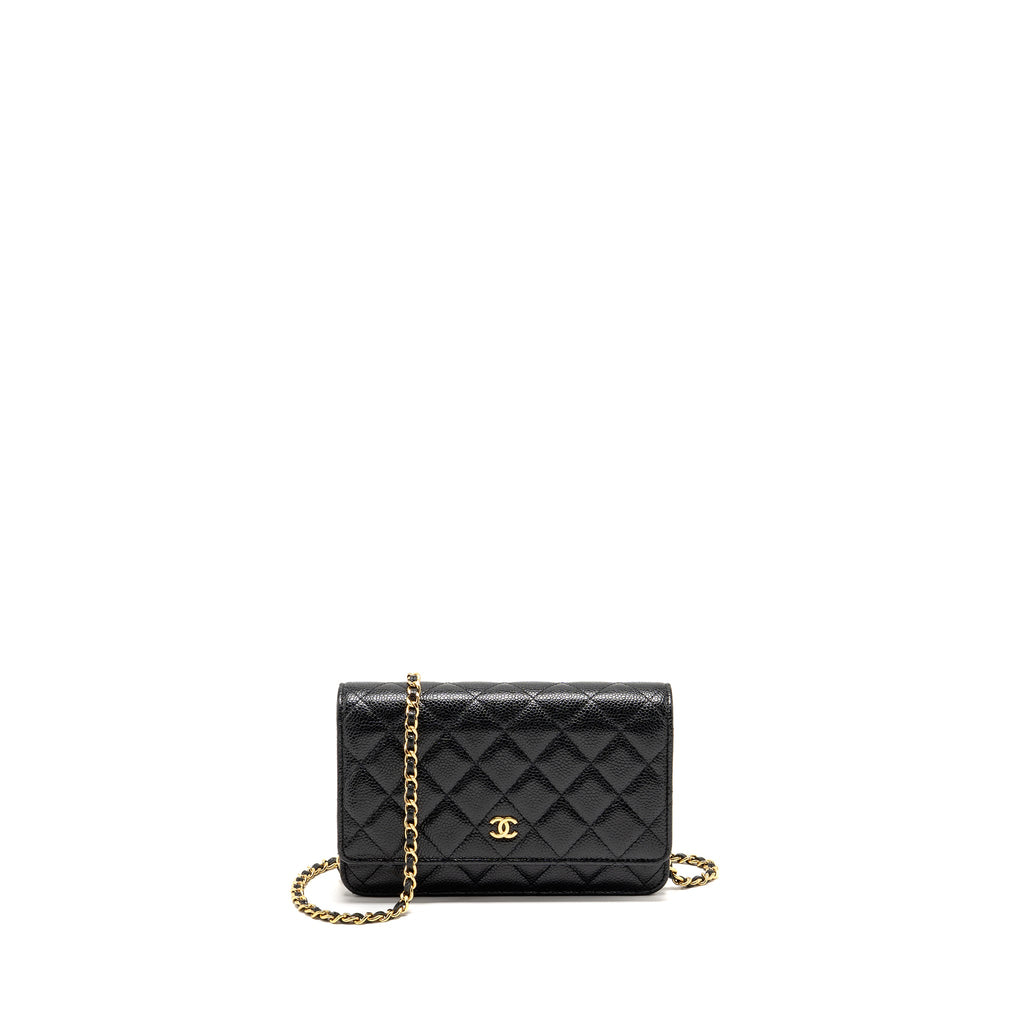 CHANEL CLASSIC WALLET ON CHAIN CAVIAR BLACK GHW