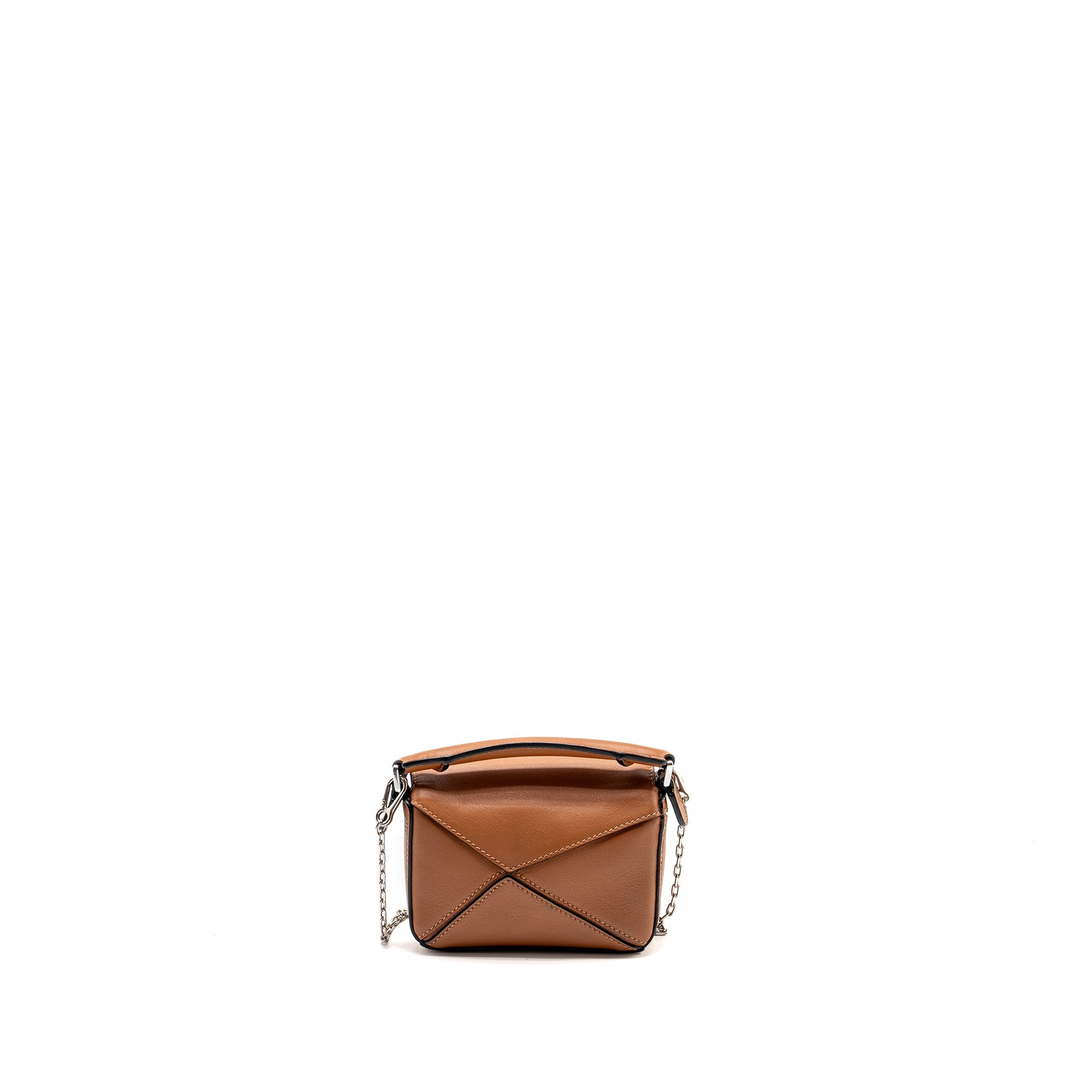 LOEWE NANO PUZZLE BAG CALFSKIN BROWN SHW