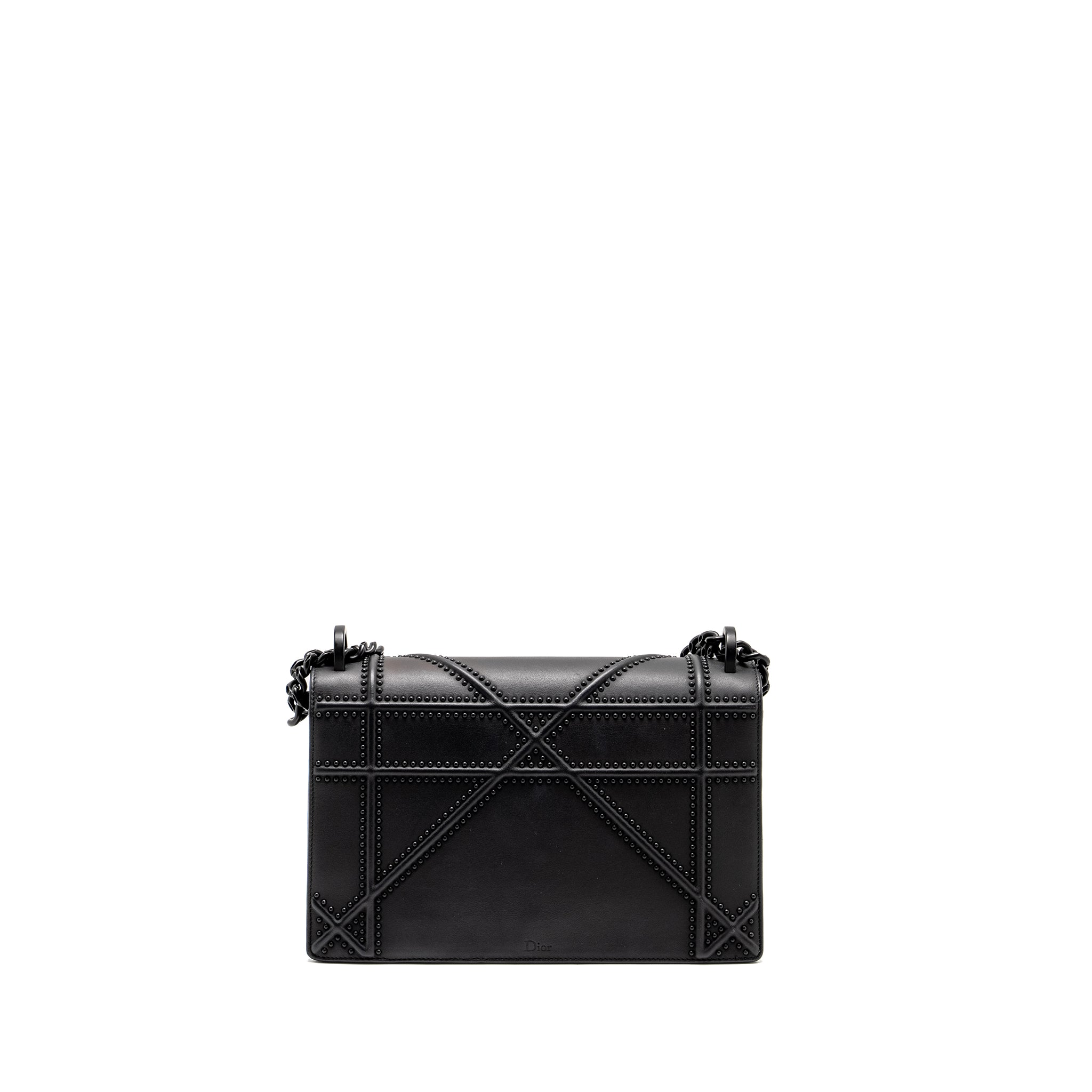 DIOR MEDIUM STUDDED DIORAMA CALFSKIN SO BLACK