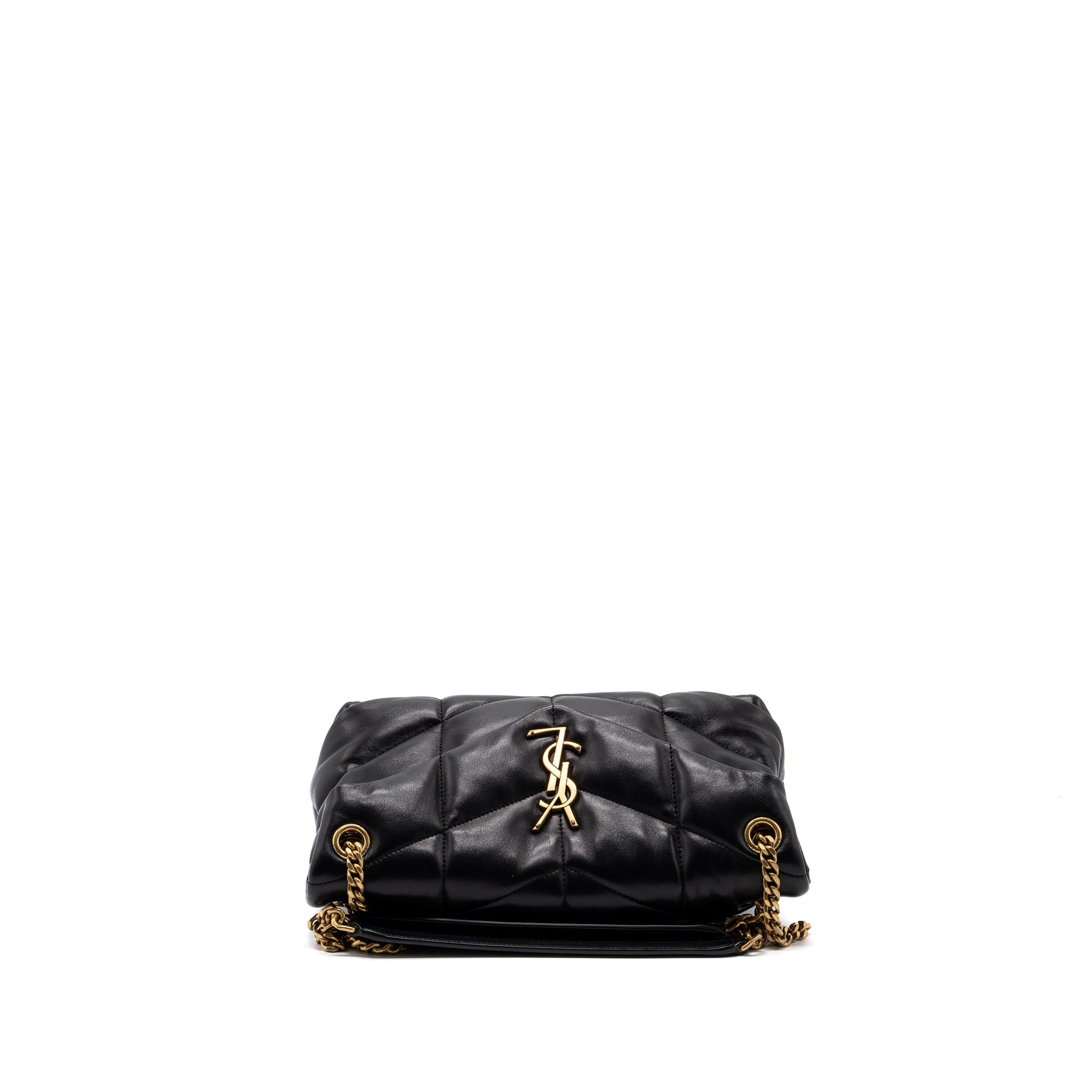 SAINT LAURENT/YSL SMALL PUFFER QUILTED NAPPA BLACK GHW