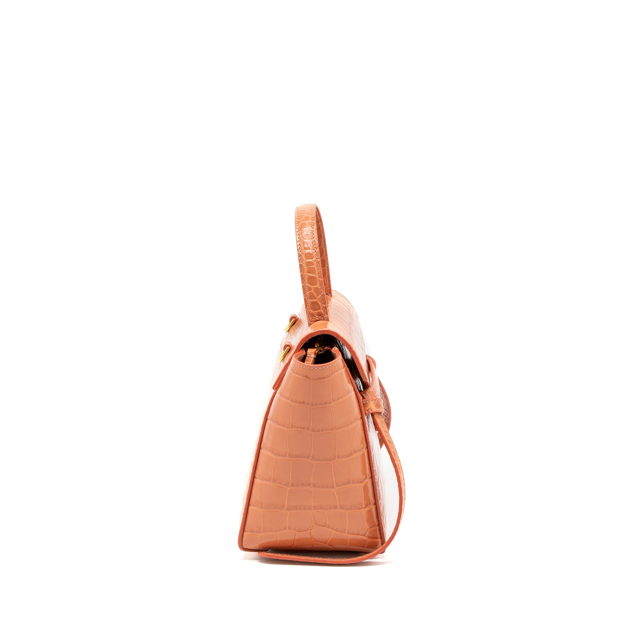 CELINE NANO BELT BAG CROC EMBOSSED CALFSKIN LYCHEE GHW