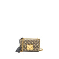 GUCCI SMALL PADLOCK CHAIN BAG GG SUPREME CANVAS WITH BEE PRINT BEIGE / BLACK GHW