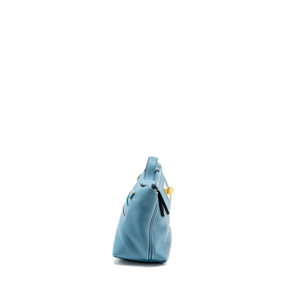 HERMES MINI 24/24 2424-21 BAG EVERCOLOR/SWIFT NEW BLEU JEAN GHW