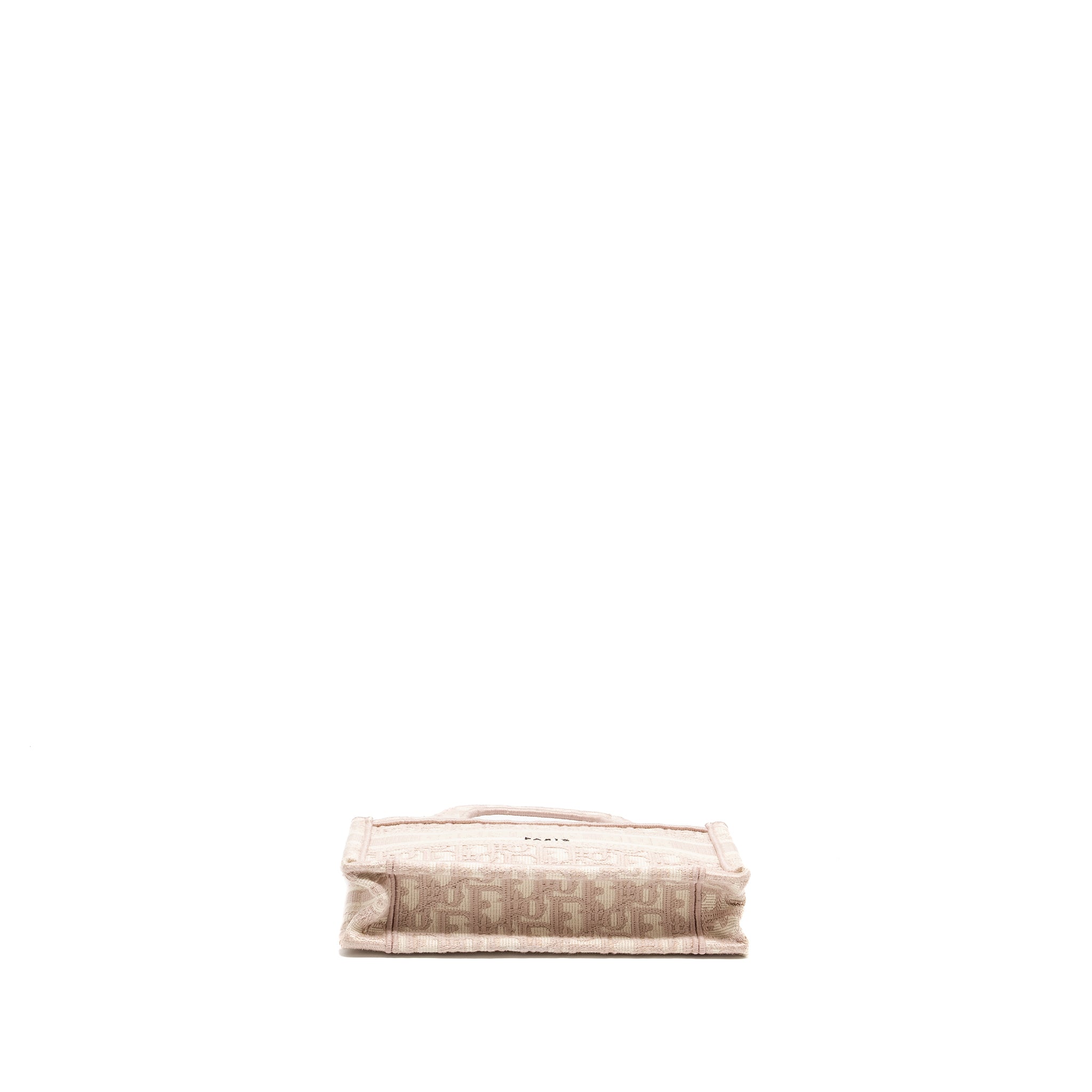 DIOR MINI BOOK TOTE OBLIQUE EMBROIDERY PINK