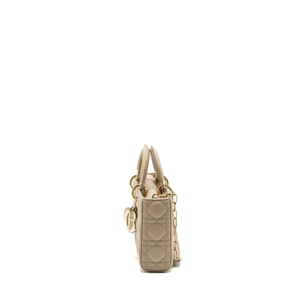 DIOR MEDIUM LADY D-JOY BAG LAMBSKIN BEIGE LGHW