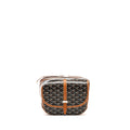 GOYARD BELVEDERE PM MESSENGER  BAG GOYARDLINE CANVAS/CALFSKIN BLACK/TAN SHW