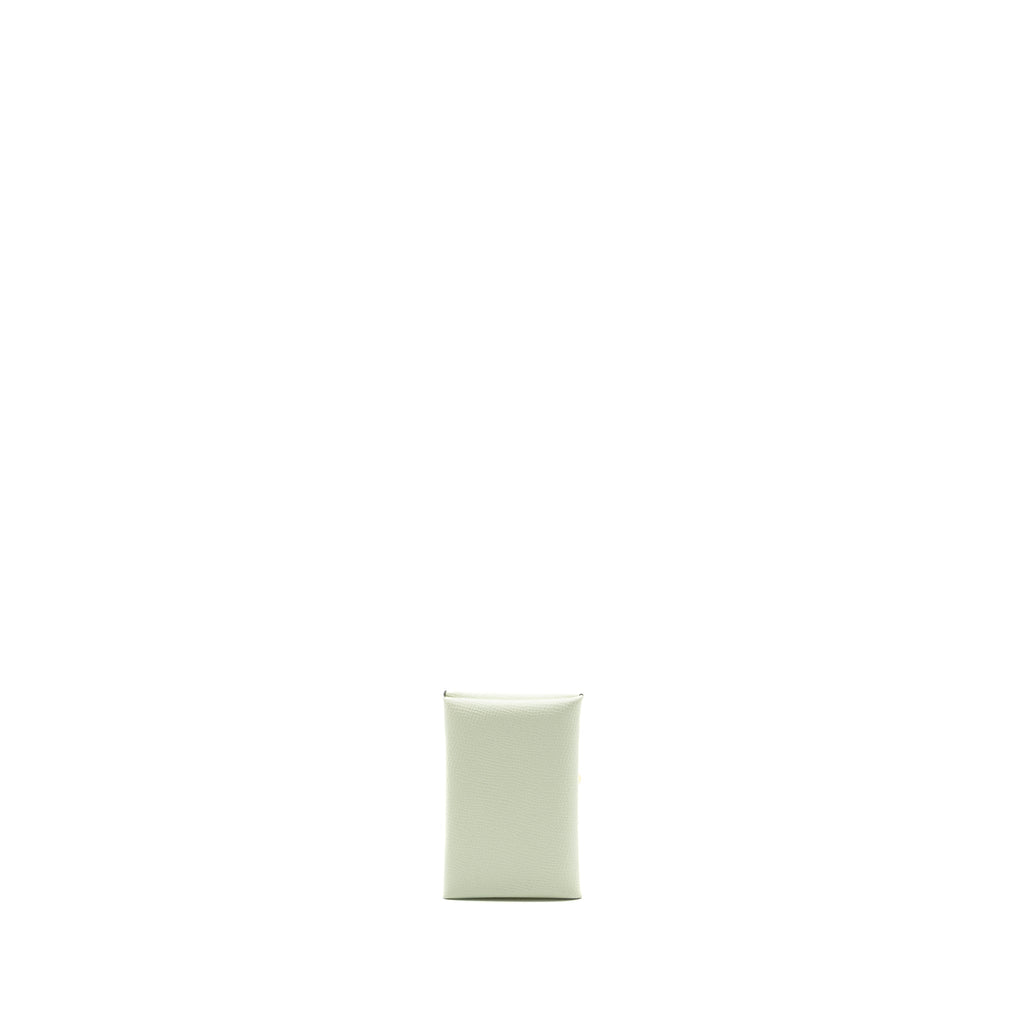HERMES CALVI CARD HOLDER EPSOM VERT FIZZ SHW