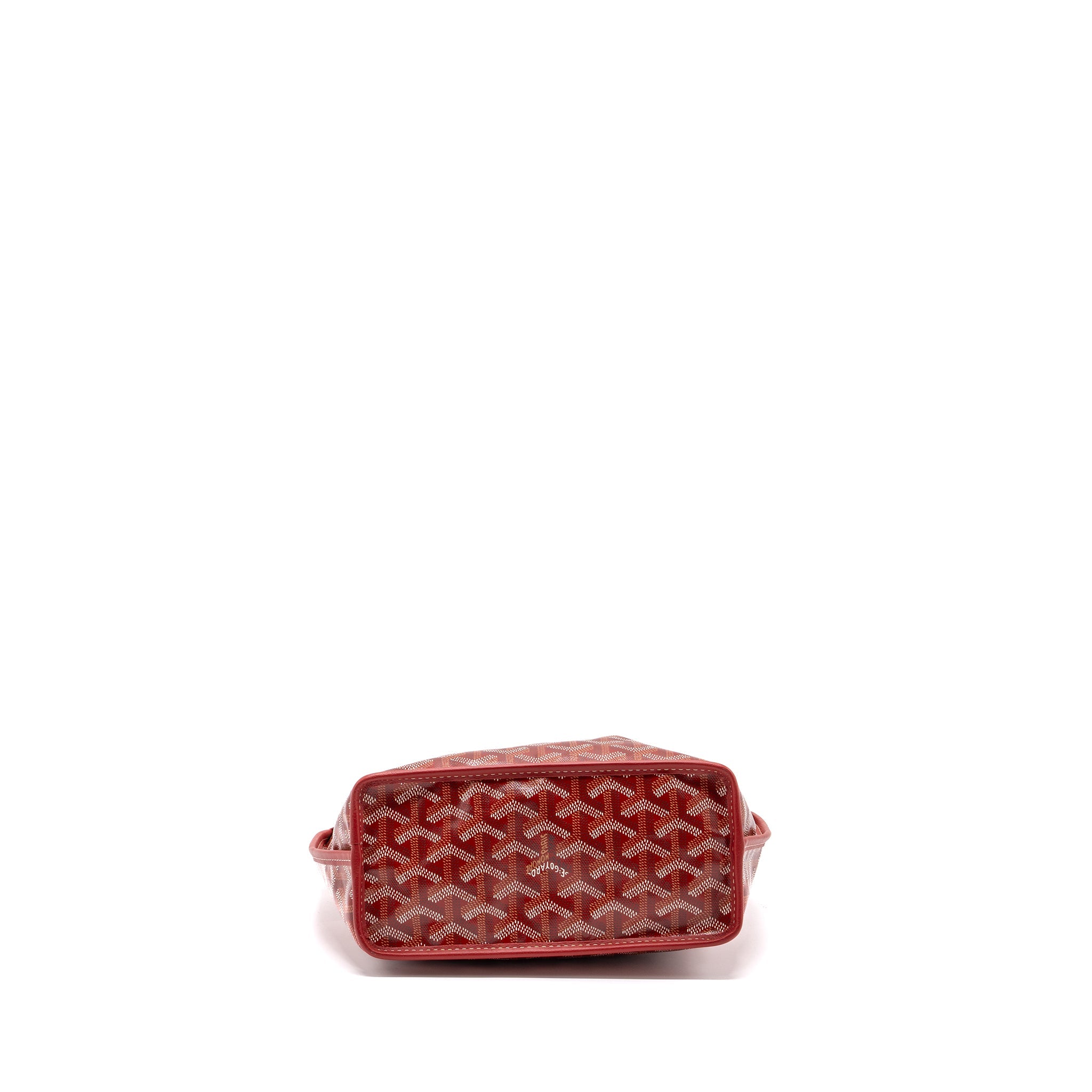 GOYARD MINI ANJOU TOTE BAG CANVAS/ CALFSKIN RED SHW