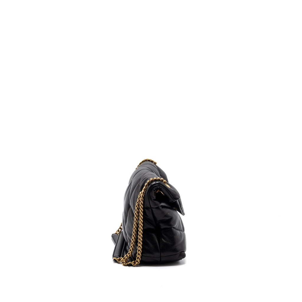 SAINT LAURENT/YSL SMALL PUFFER QUILTED NAPPA BLACK GHW