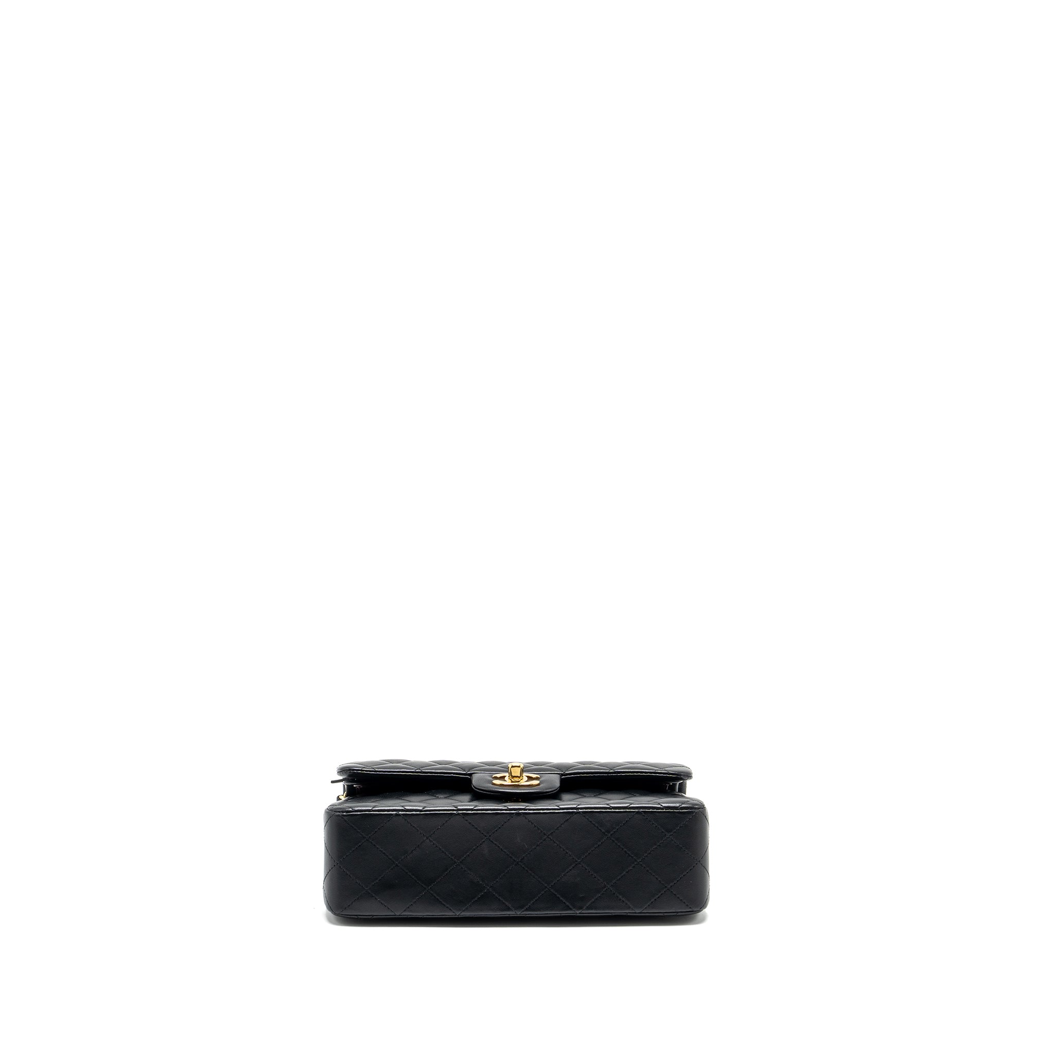 CHANEL SMALL CLASSIC DOUBLE FLAP BAG LAMBSKIN BLACK GHW