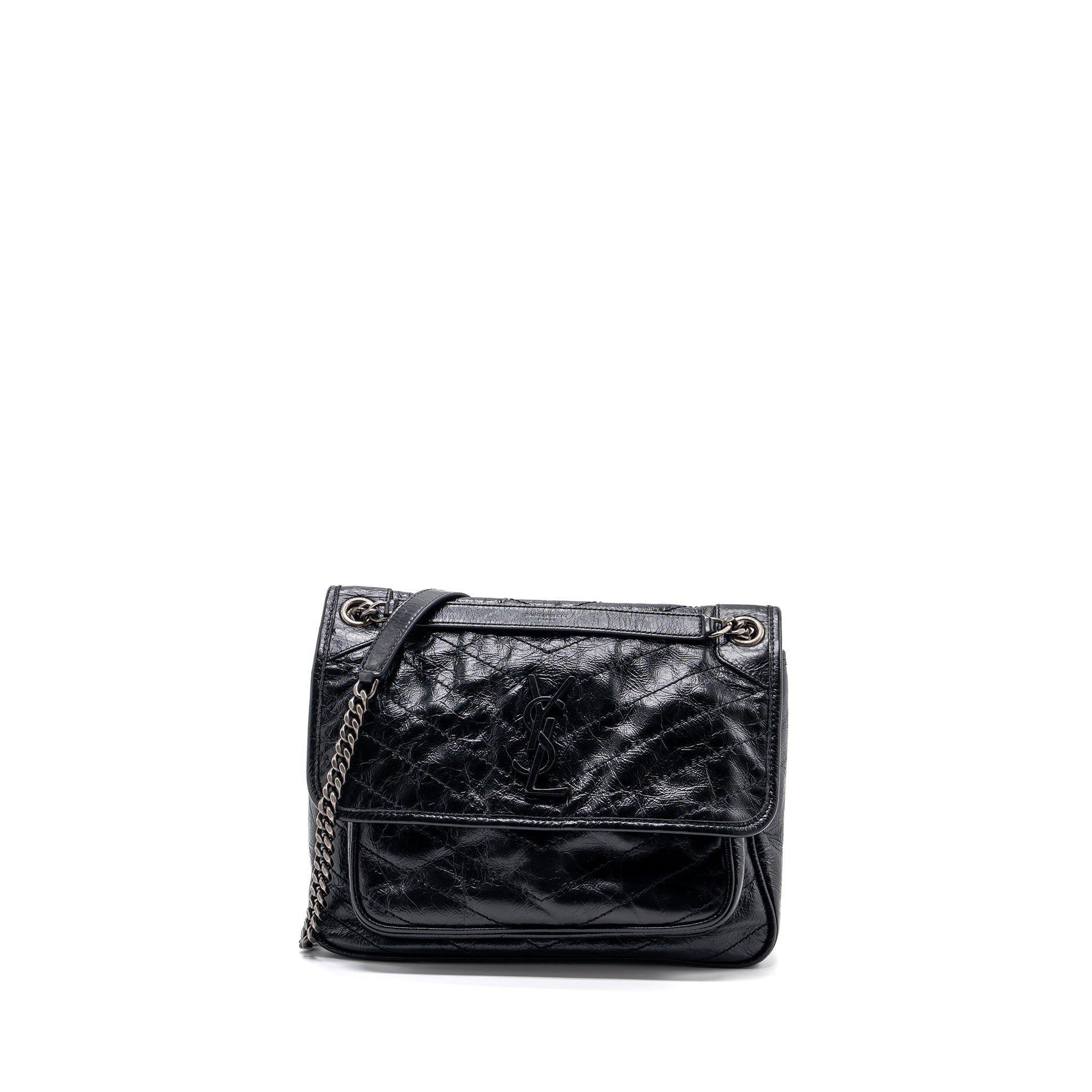 SAINT LAURENT MEDIUM NIKI CALFSKIN LEATHER BLACK SHW