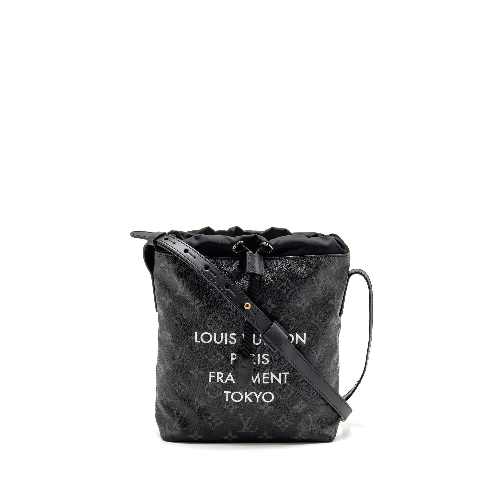 LOUIS VUITTON MONOGRAM ECLIPSE FRAGMENT NANO BAG CANVAS BLACK SHW