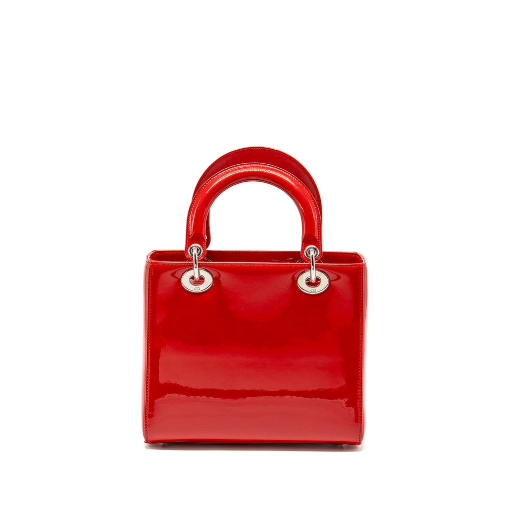 DIOR MEDIUM LADY DIOR PATENT RED SHW