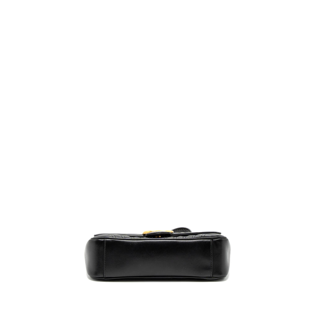 GUCCI SMALL GG MARMONT BAG CALFSKIN BLACK GHW