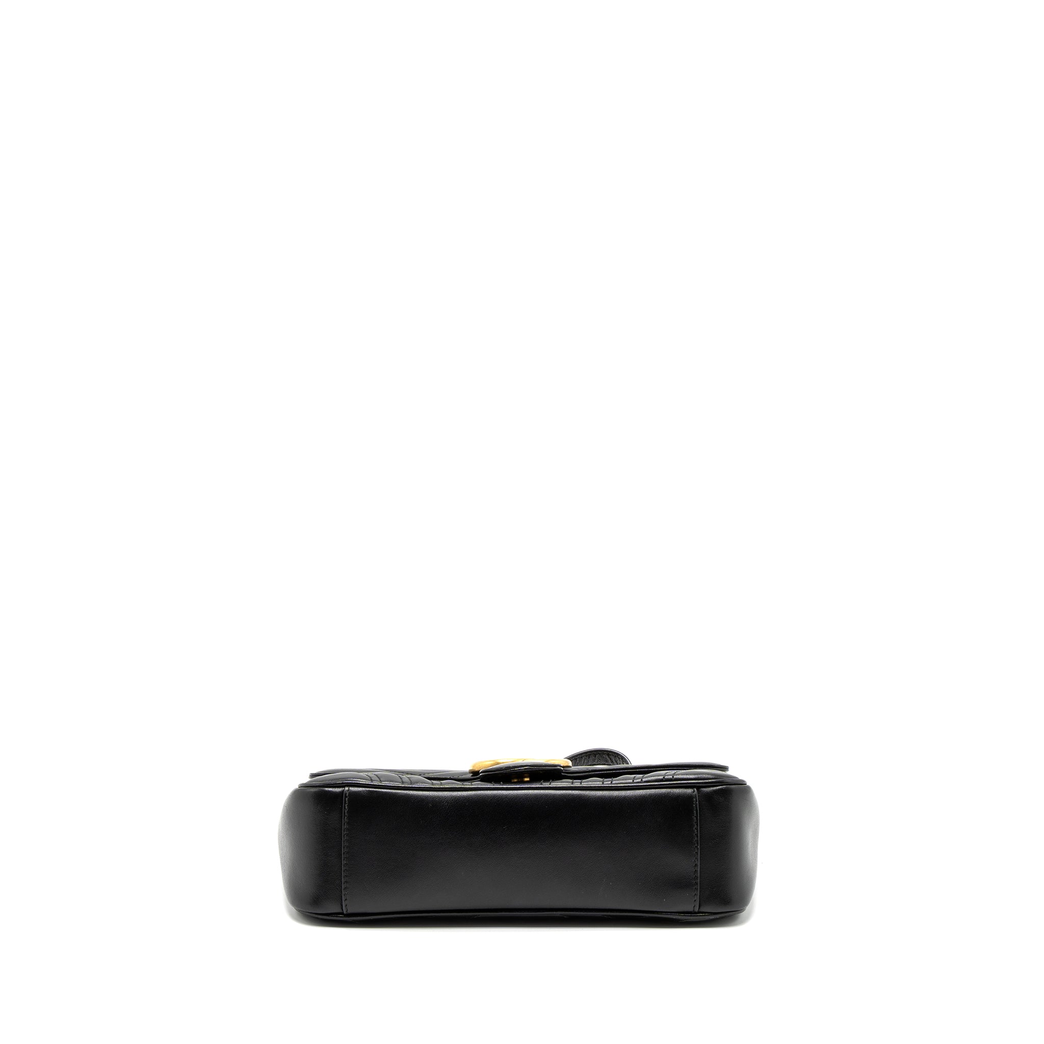 GUCCI SMALL GG MARMONT BAG CALFSKIN BLACK GHW
