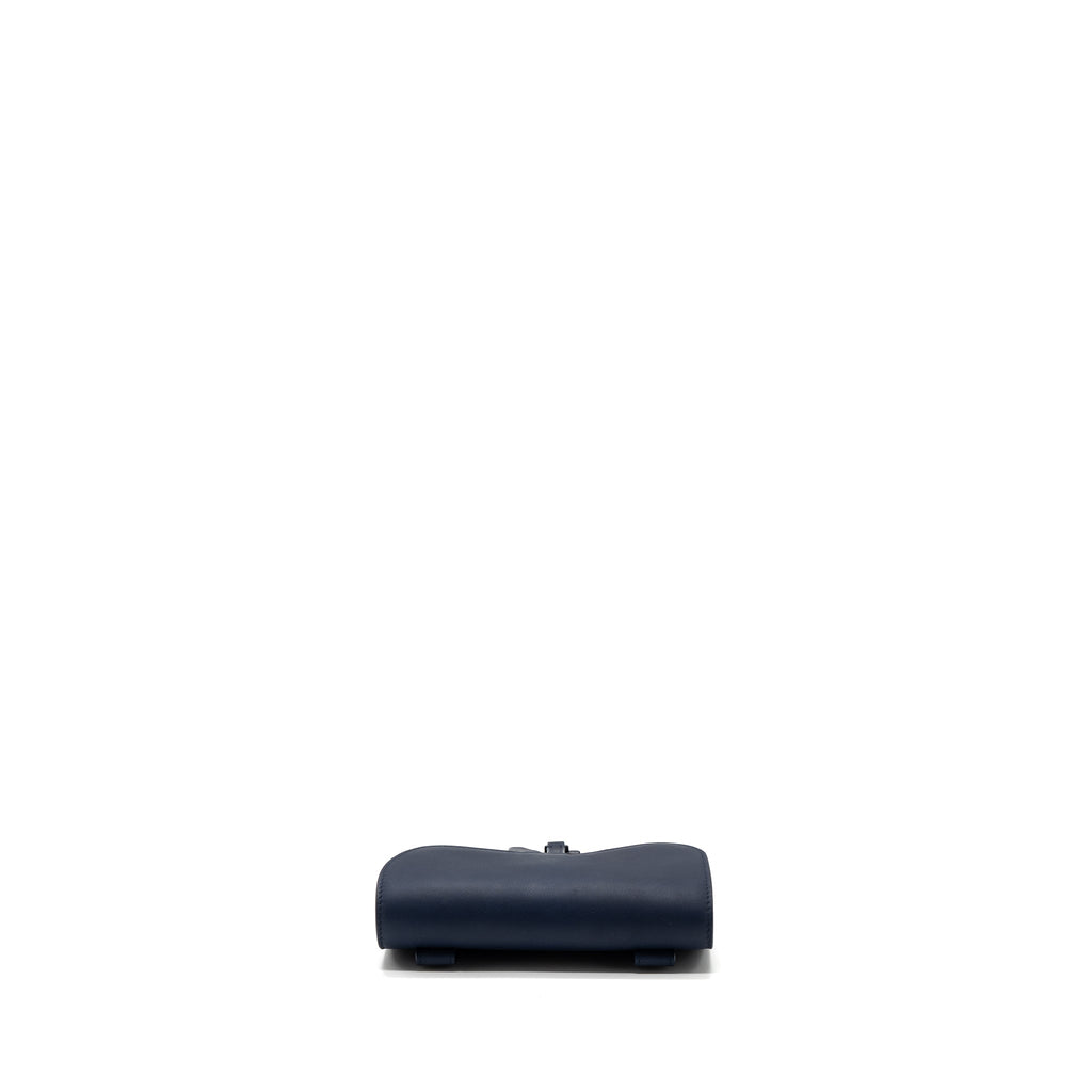 DIOR SADDLE BELT POUCH CALFSKIN BLUE WITH BLUE HARDWARE
