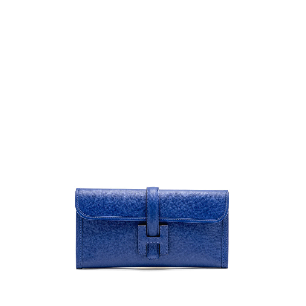 HERMES JIGE CLUTCH EPSOM BLUE ELECTRIC