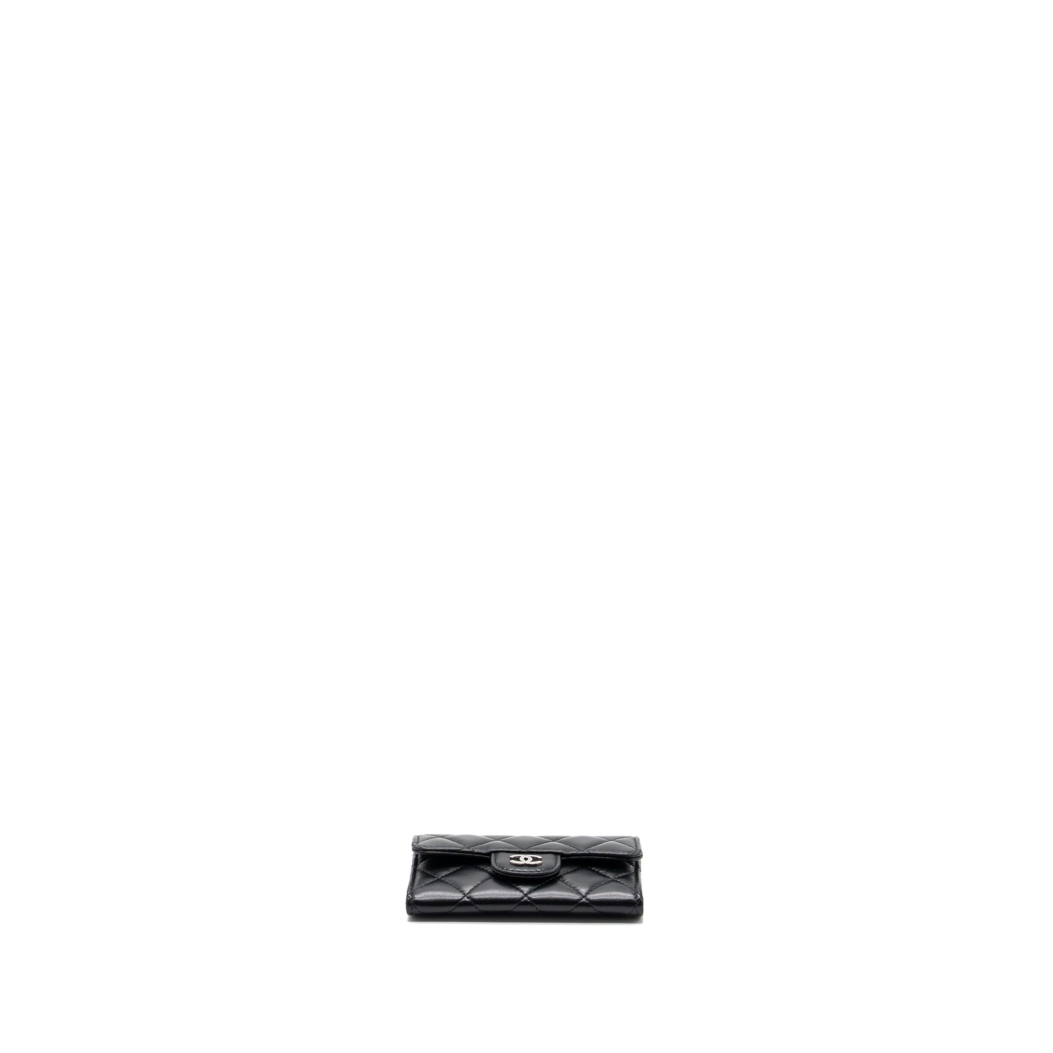 CHANEL CLASSIC FLAP CARD HOLDER LAMBSKIN BLACK SHW