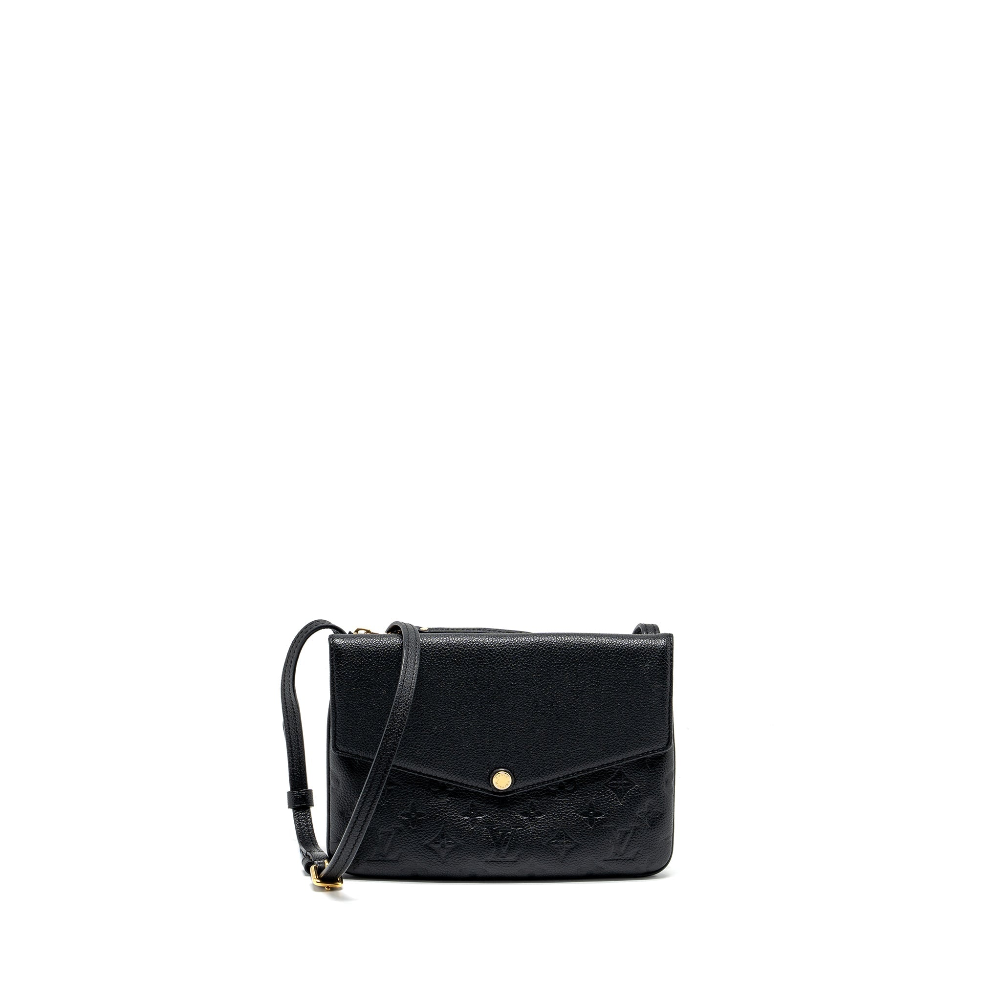 LOUIS VUITTON ENVELOP POCHETTE MONOGRAM EMPREINTE BLACK GHW