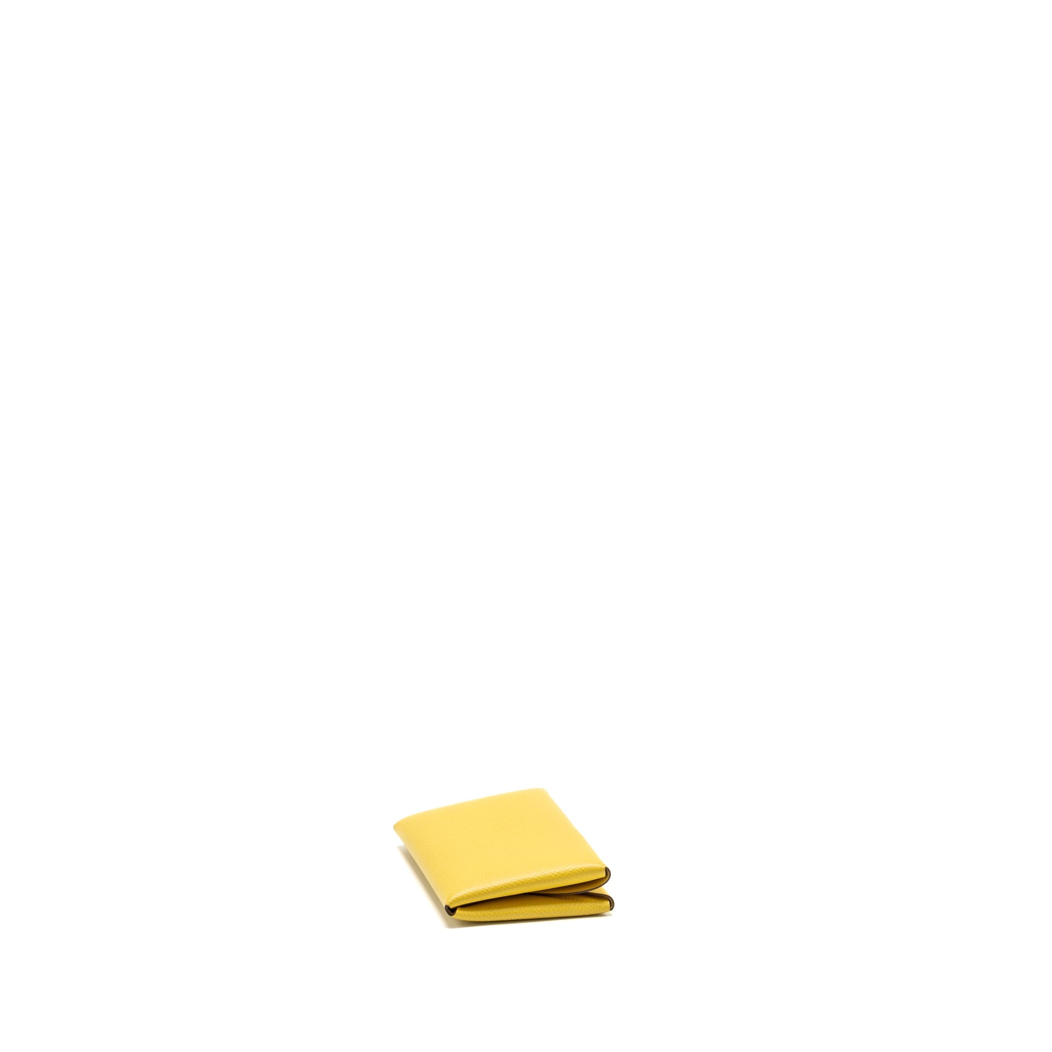 HERMES CALVI CARDHOLDER EPSOM JAUNE DE NAPLES SHW