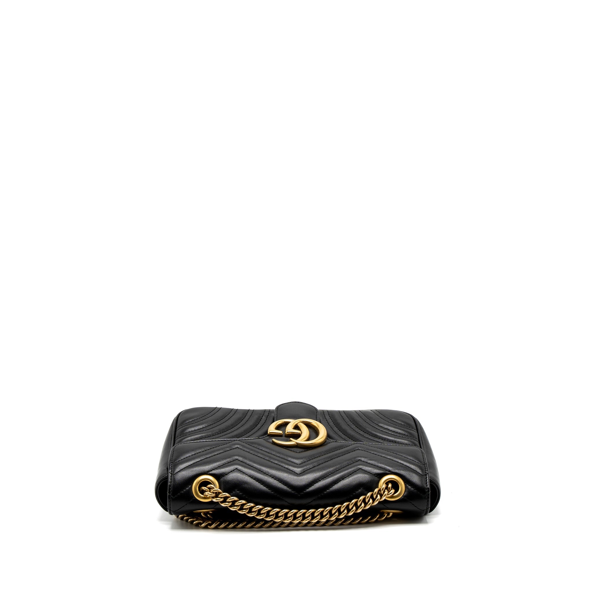 GUCCI SMALL GG MARMONT BAG CALFSKIN BLACK GHW