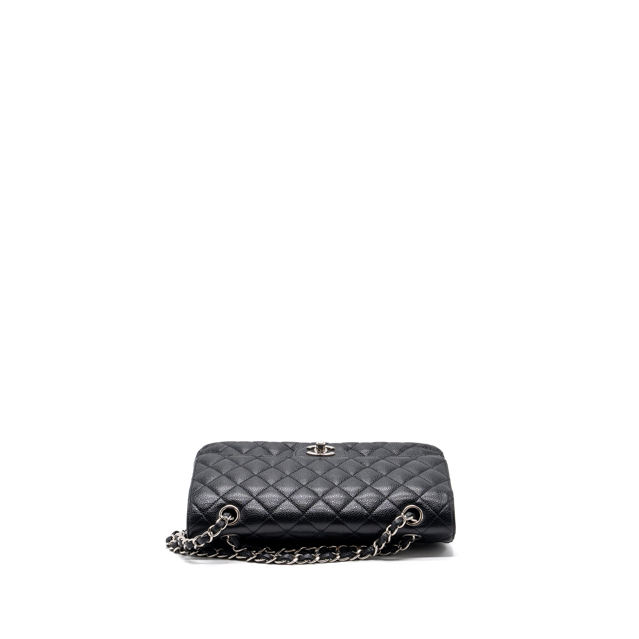 CHANEL MEDIUM CLASSIC FLAP BAG CAVIAR BLACK WITH SHW