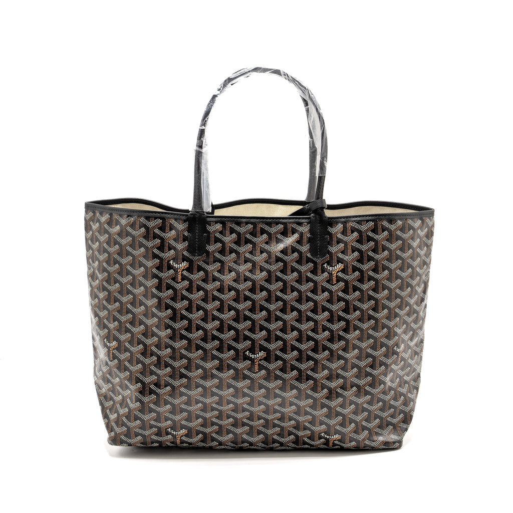 GOYARD SAINT LOUIS TOTE PM GOYARDLINE CANVAS / CALFSKIN BLACK SHW