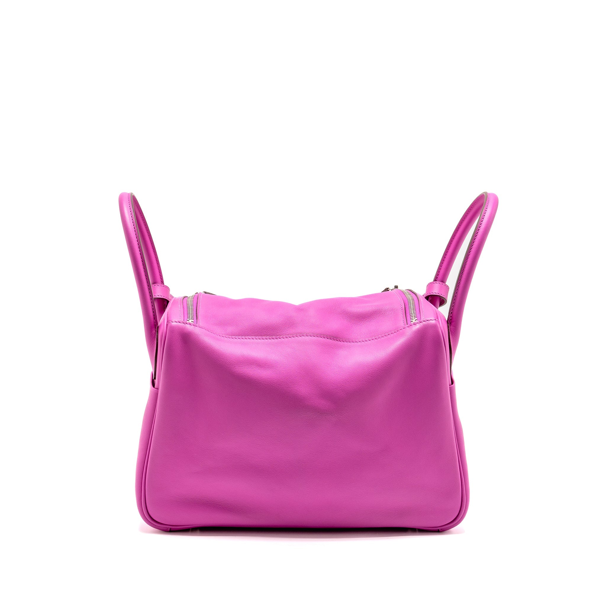 HERMES LINDY 30 SWIFT/EPSOM WITH MULTICOLOURED WEAVING STRAP ROSE POURPRE SHW