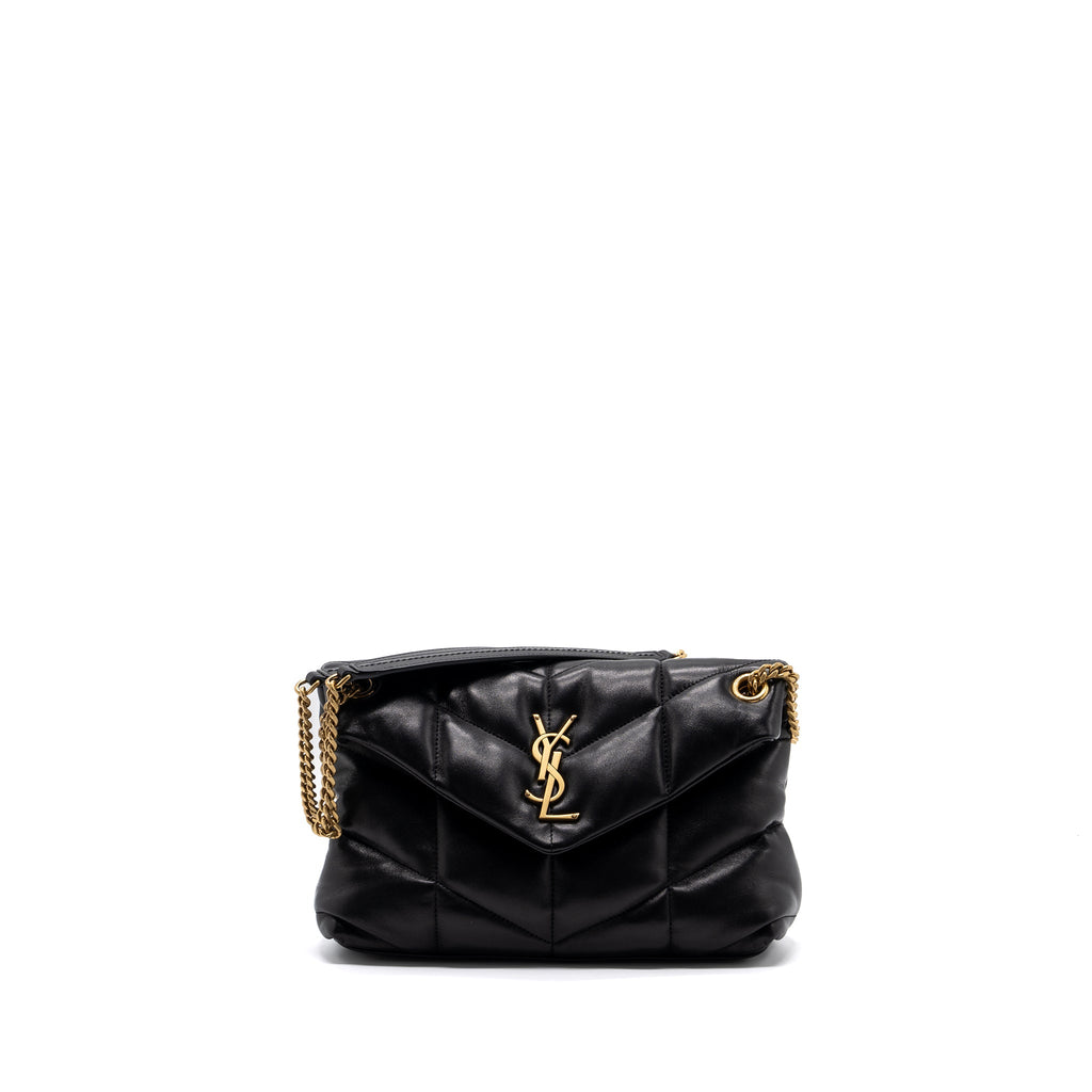 SAINT LAURENT/YSL SMALL PUFFER QUILTED NAPPA BLACK GHW