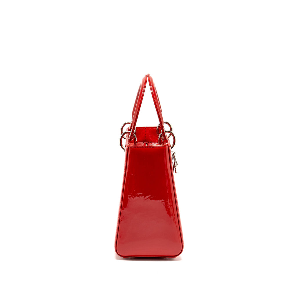 DIOR MEDIUM LADY DIOR PATENT RED SHW