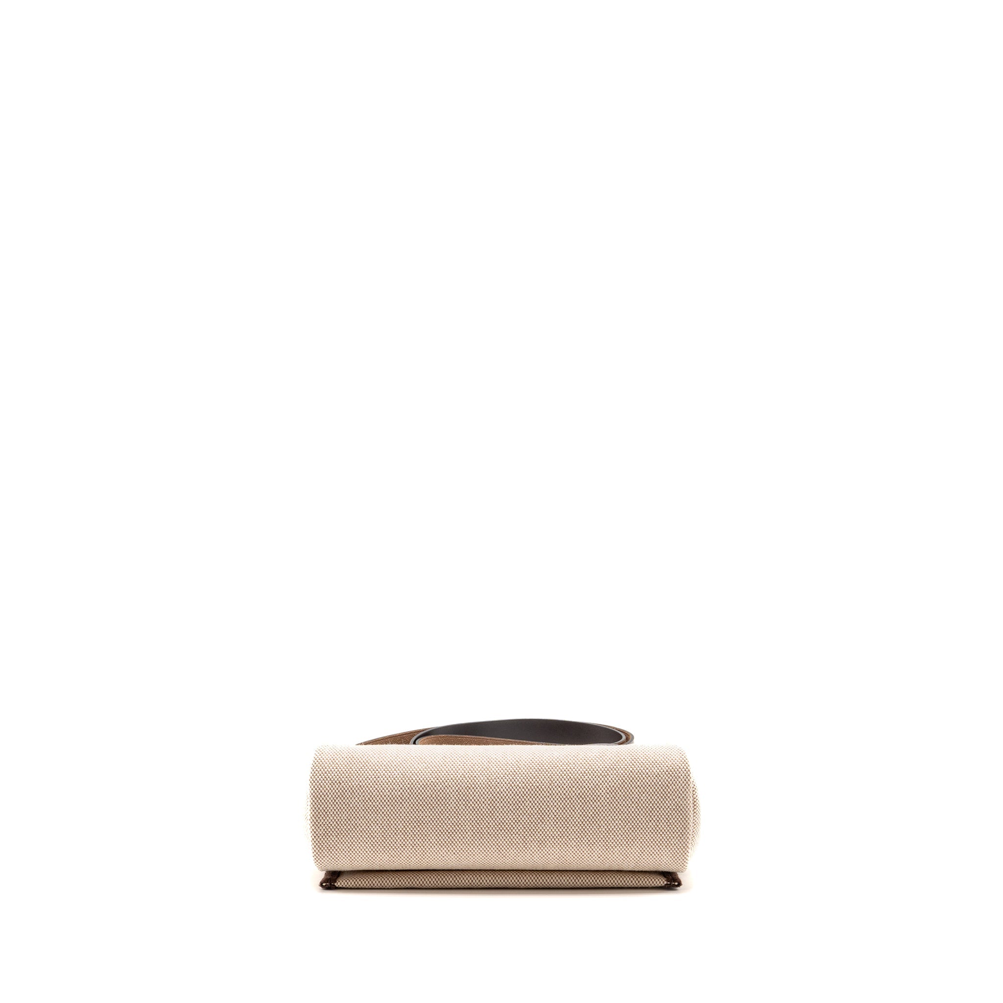 HERMES HERBAG MINI CANVAS/ HUNTER LEATHER ECRU-BEIGE/EBENE GHW