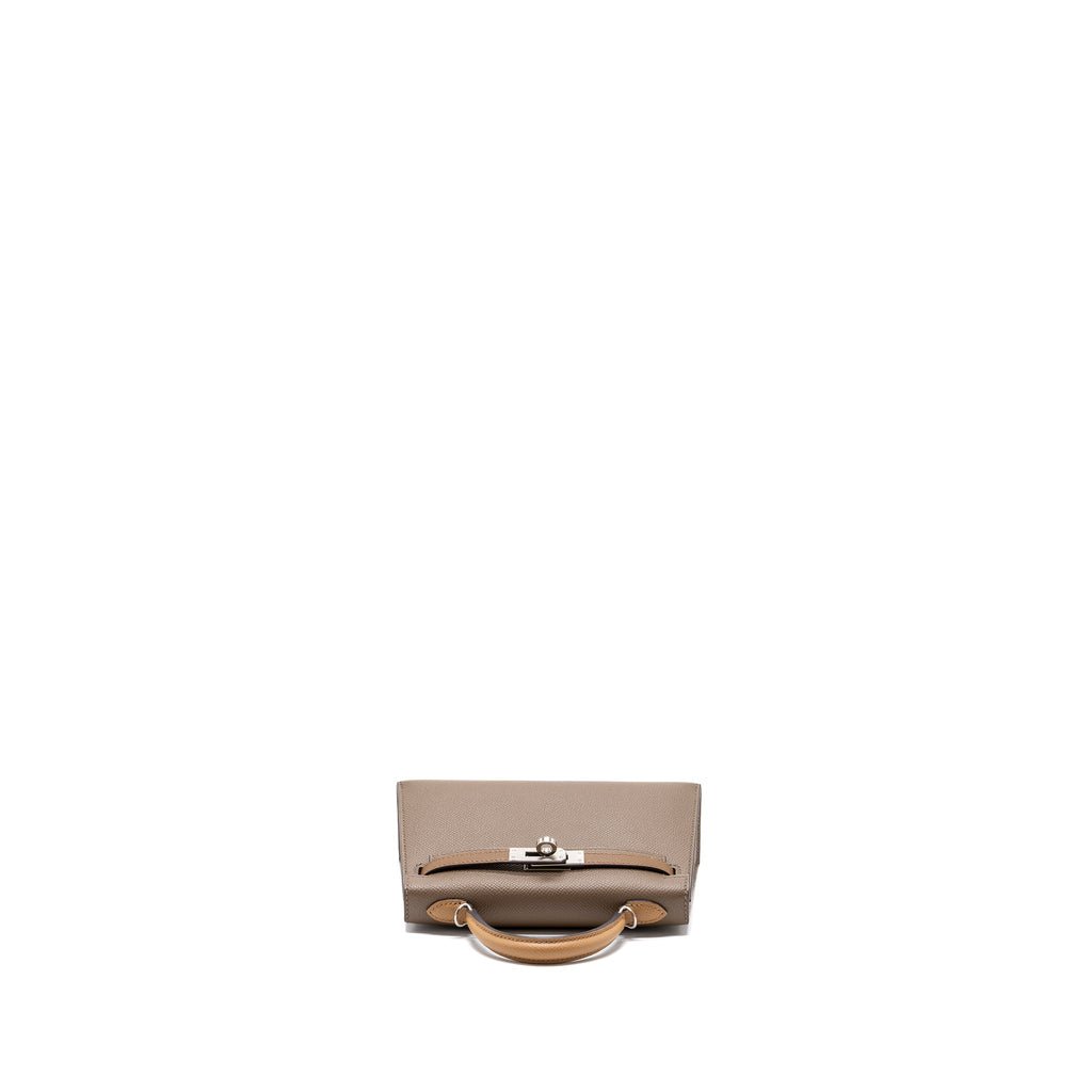 HERMES MINI KELLY II EPSOM ETOUPE/ ALEZAN/ BISCUIT SHW