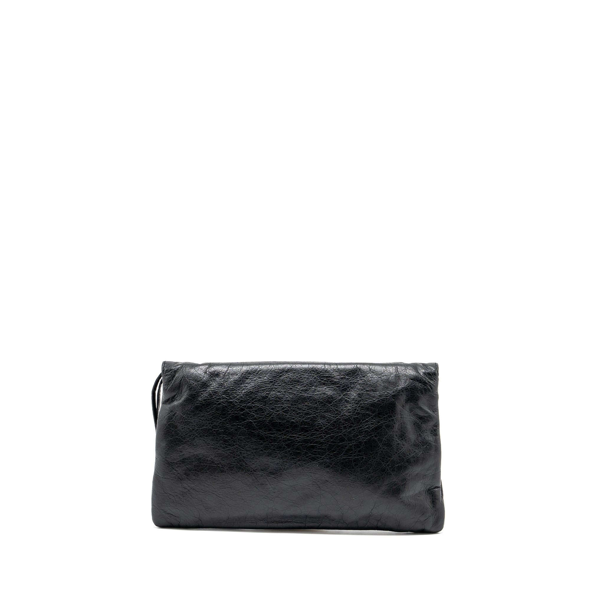 BALECIAGA CITY FOLD CLUTCH LEATHER BLACK SHW