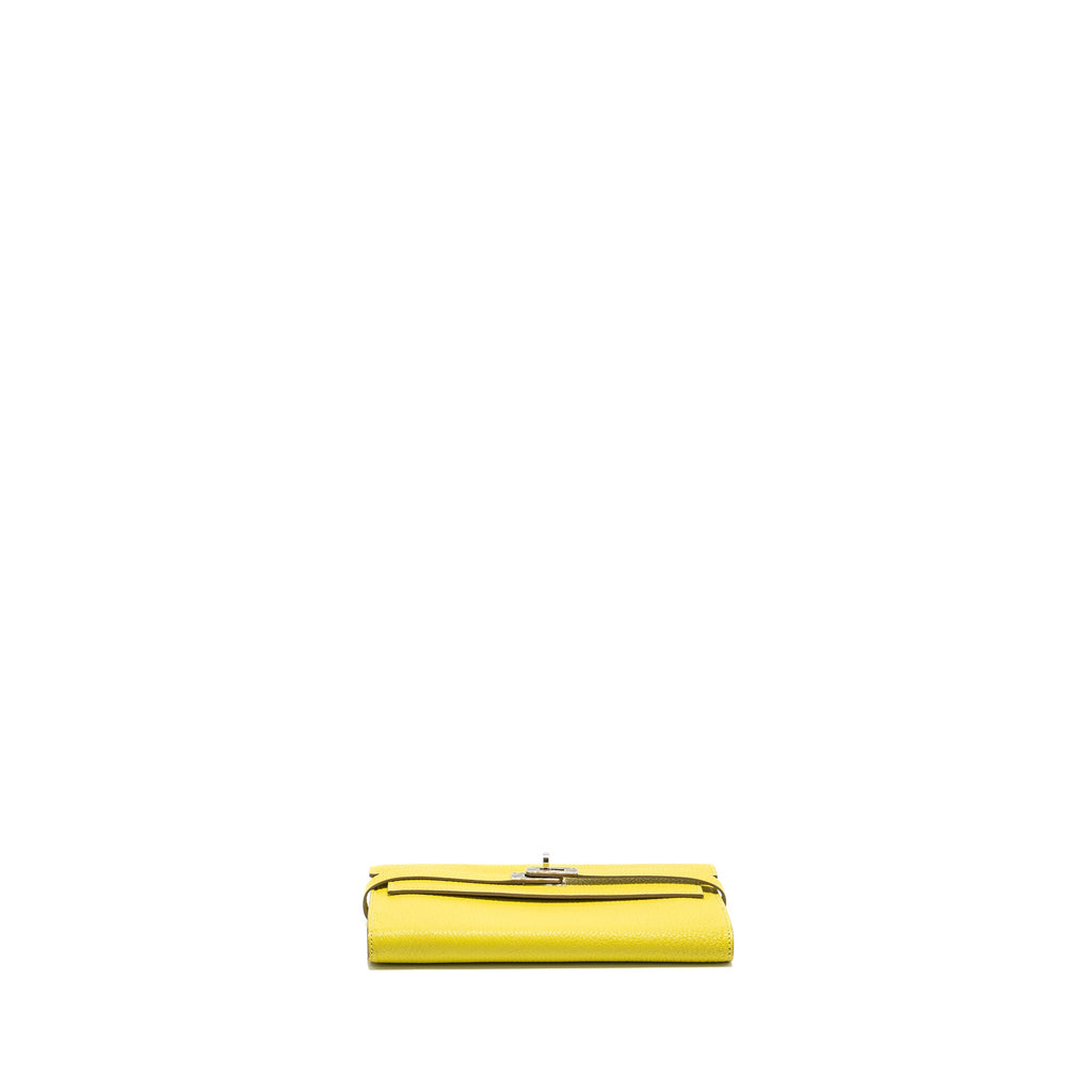 HERMES KELLY LONG WALLET CHEVRE MYSORE 9R LIME SHW