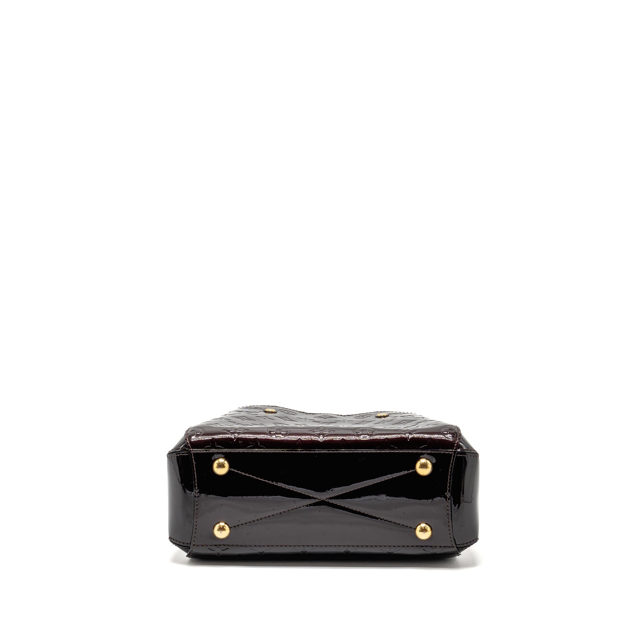 LOUIS VUITTON VERNIS MONTAIGNE BB BAG MONOGRAM PATENT BURGUNDY AMARANTE GHW
