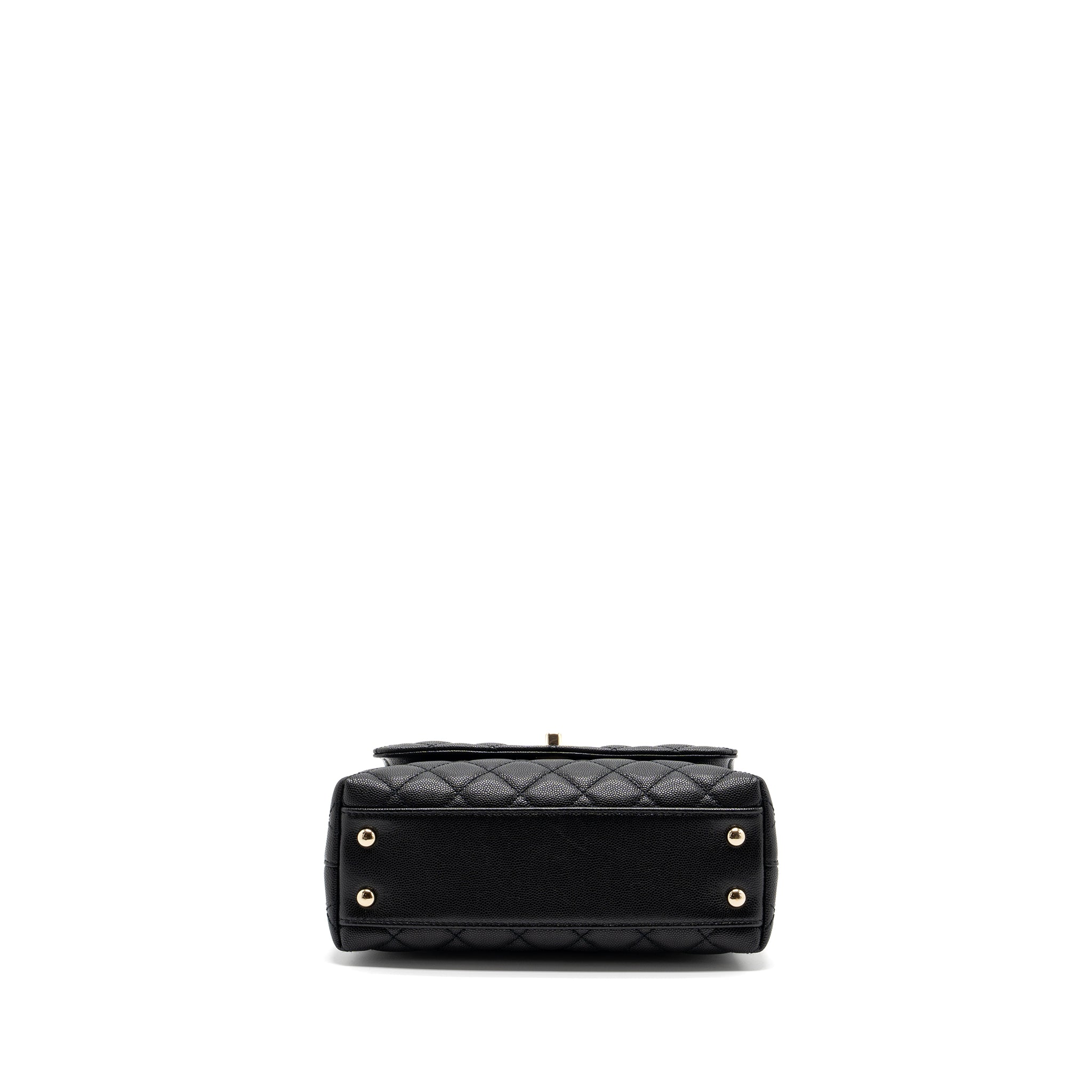 CHANEL SMALL COCO HANDLE CAVIAR BLACK LGHW  (MICROCHIP)